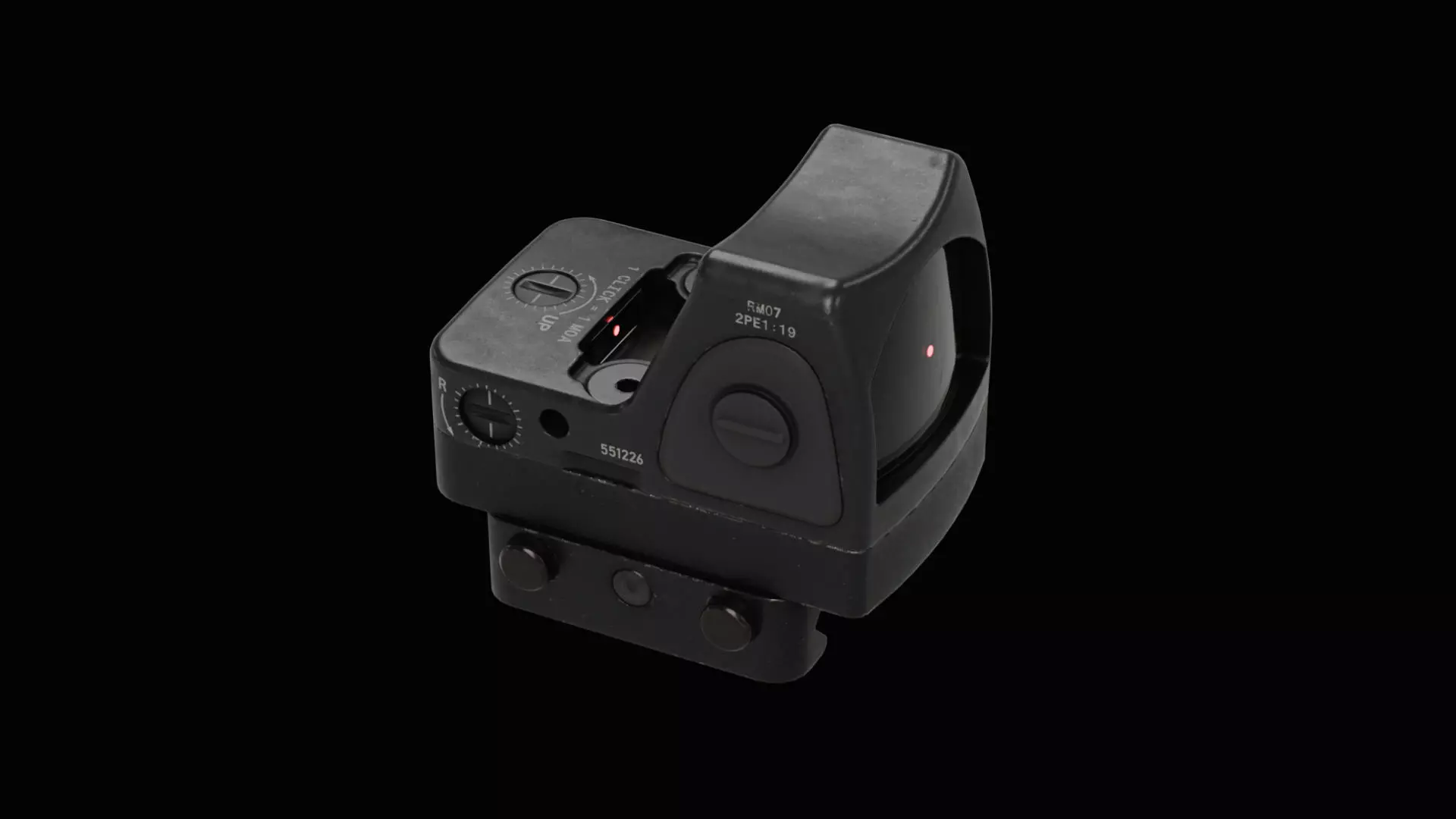 Trijicon RMR Adjustable LED and 45 Degree Mount Low-poly 3D model_0