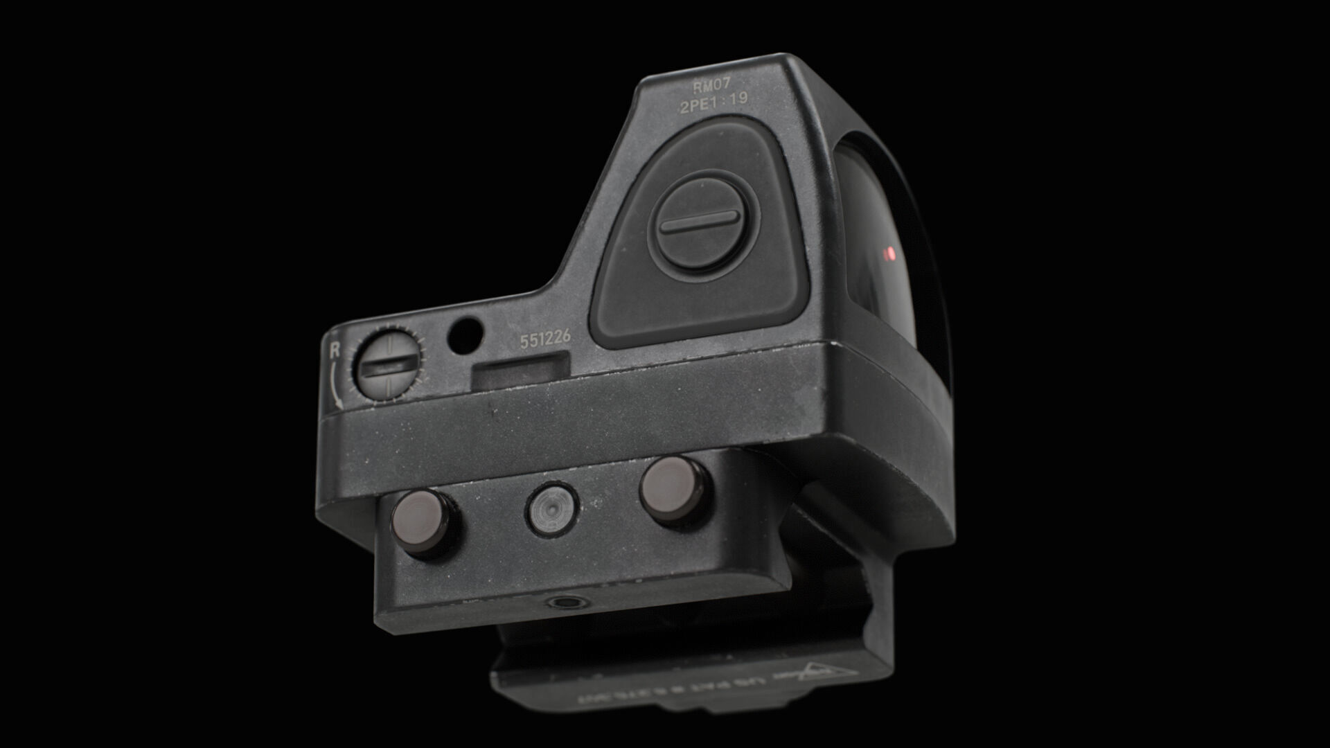 Trijicon RMR Adjustable LED and 45 Degree Mount Low-poly 3D model_3