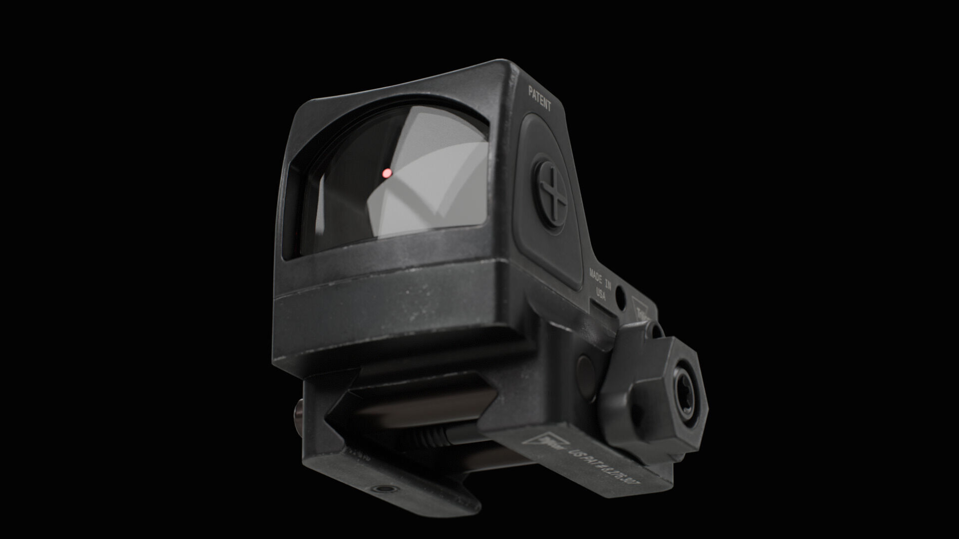 Trijicon RMR Adjustable LED and 45 Degree Mount Low-poly 3D model_5