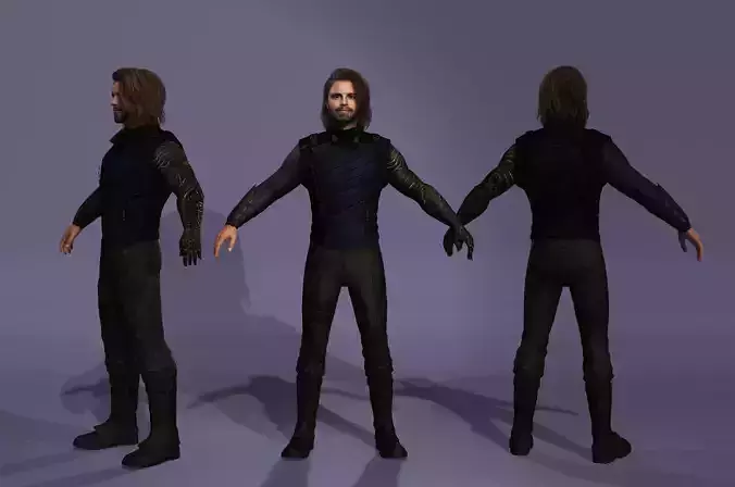 Winter Soldier Bucky from Captain America marvel 3D model