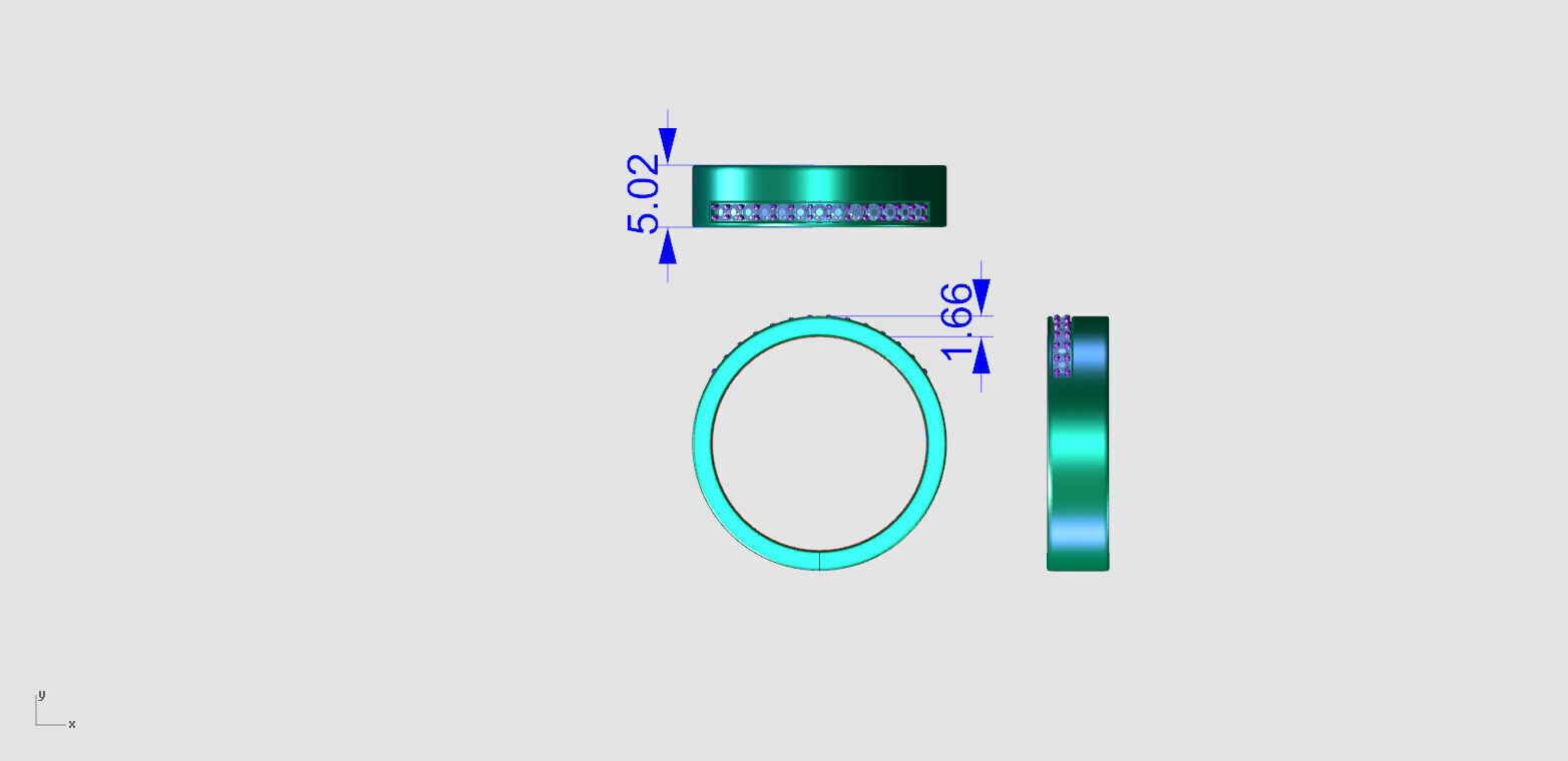 ZDR0385 Men wedding band ring with diamonds 3D print model_5