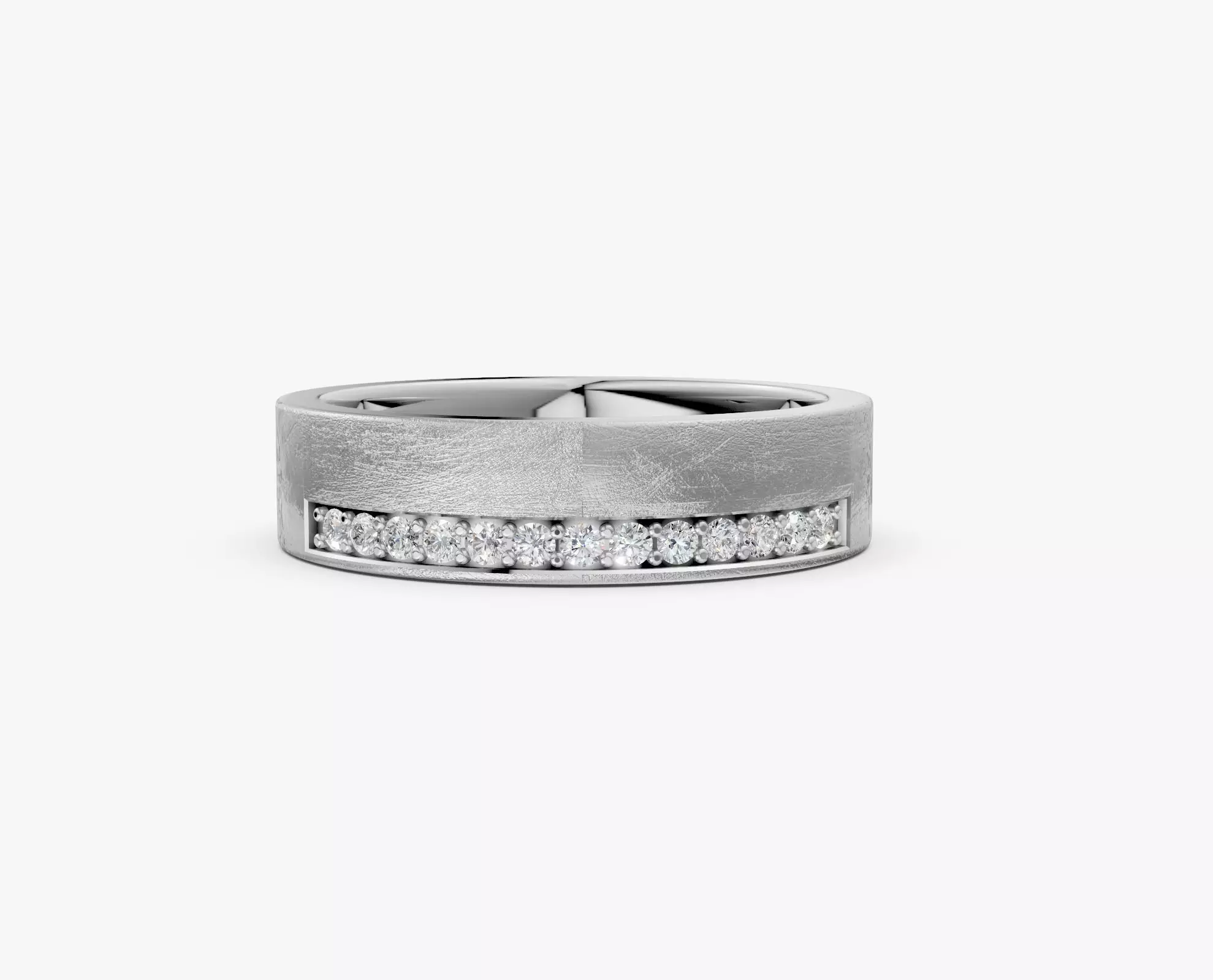 ZDR0385 Men wedding band ring with diamonds 3D print model_0