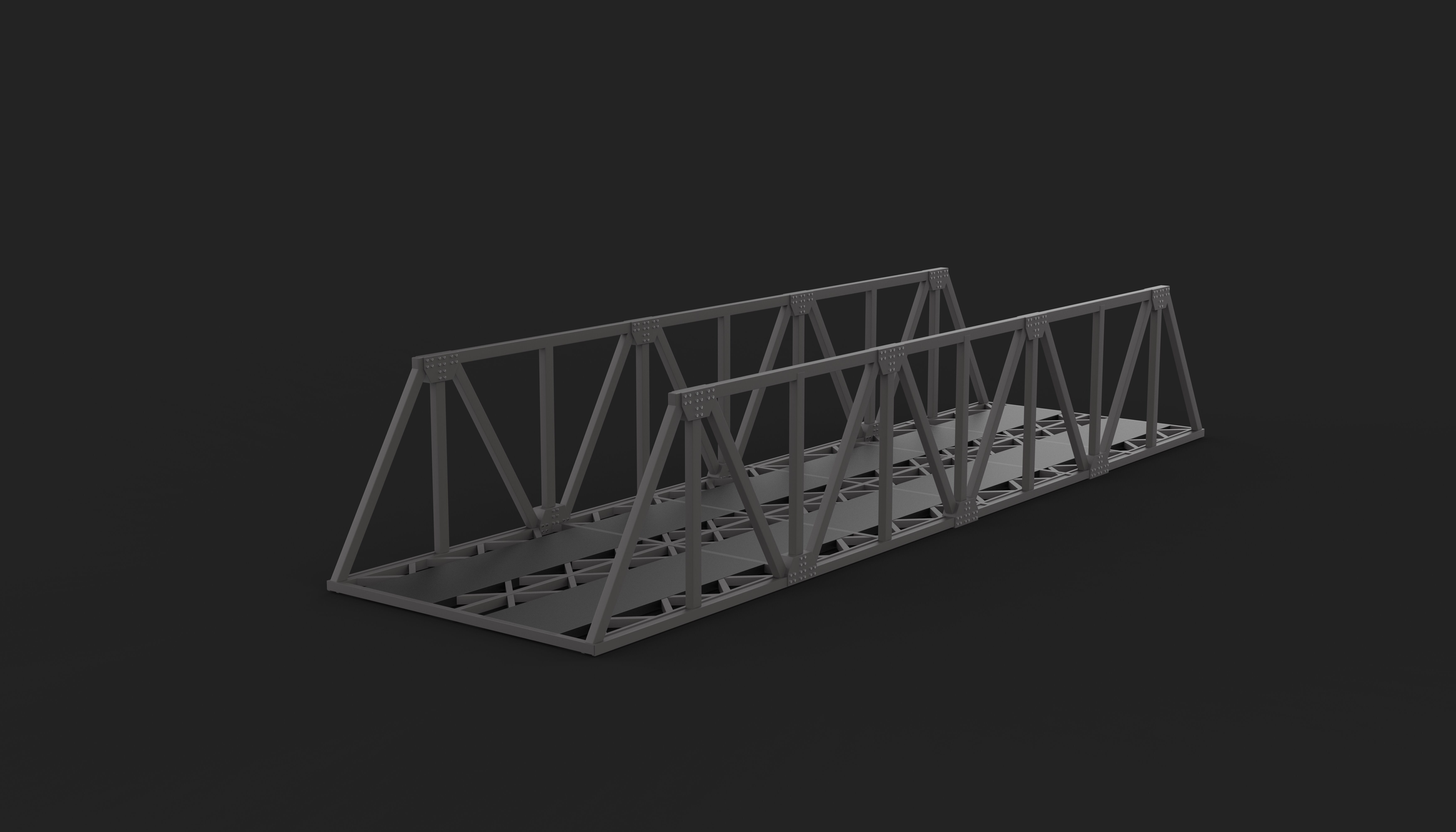 Double Track Bridge 3D model_8