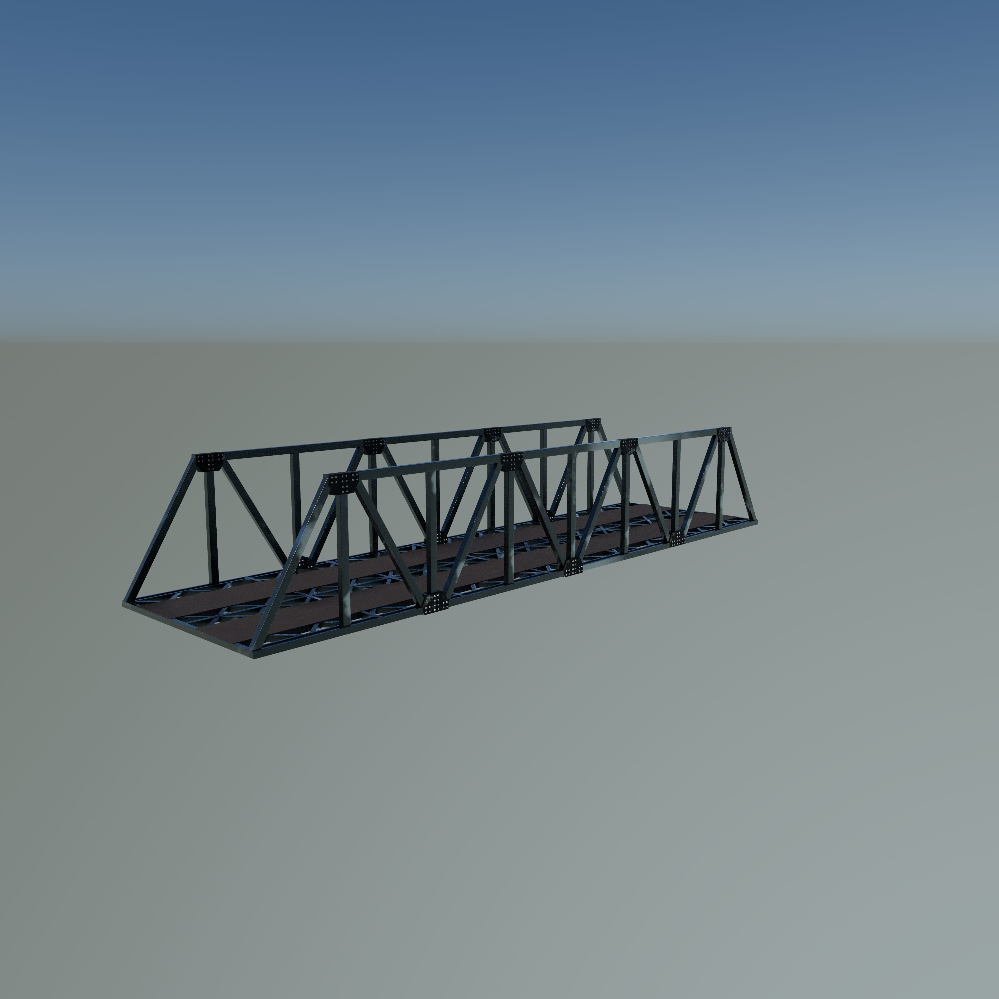 Double Track Bridge 3D model_10