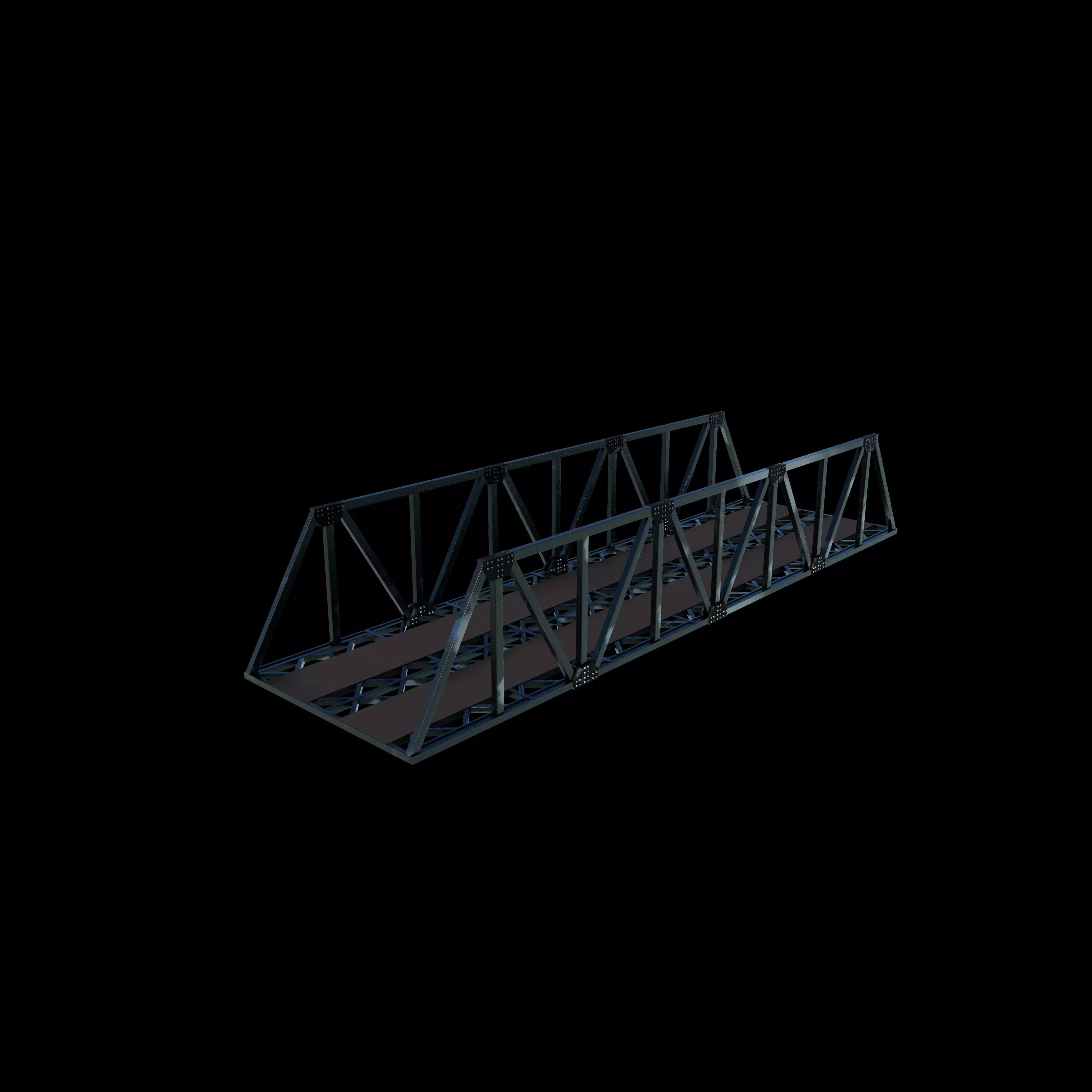 Double Track Bridge 3D model_0