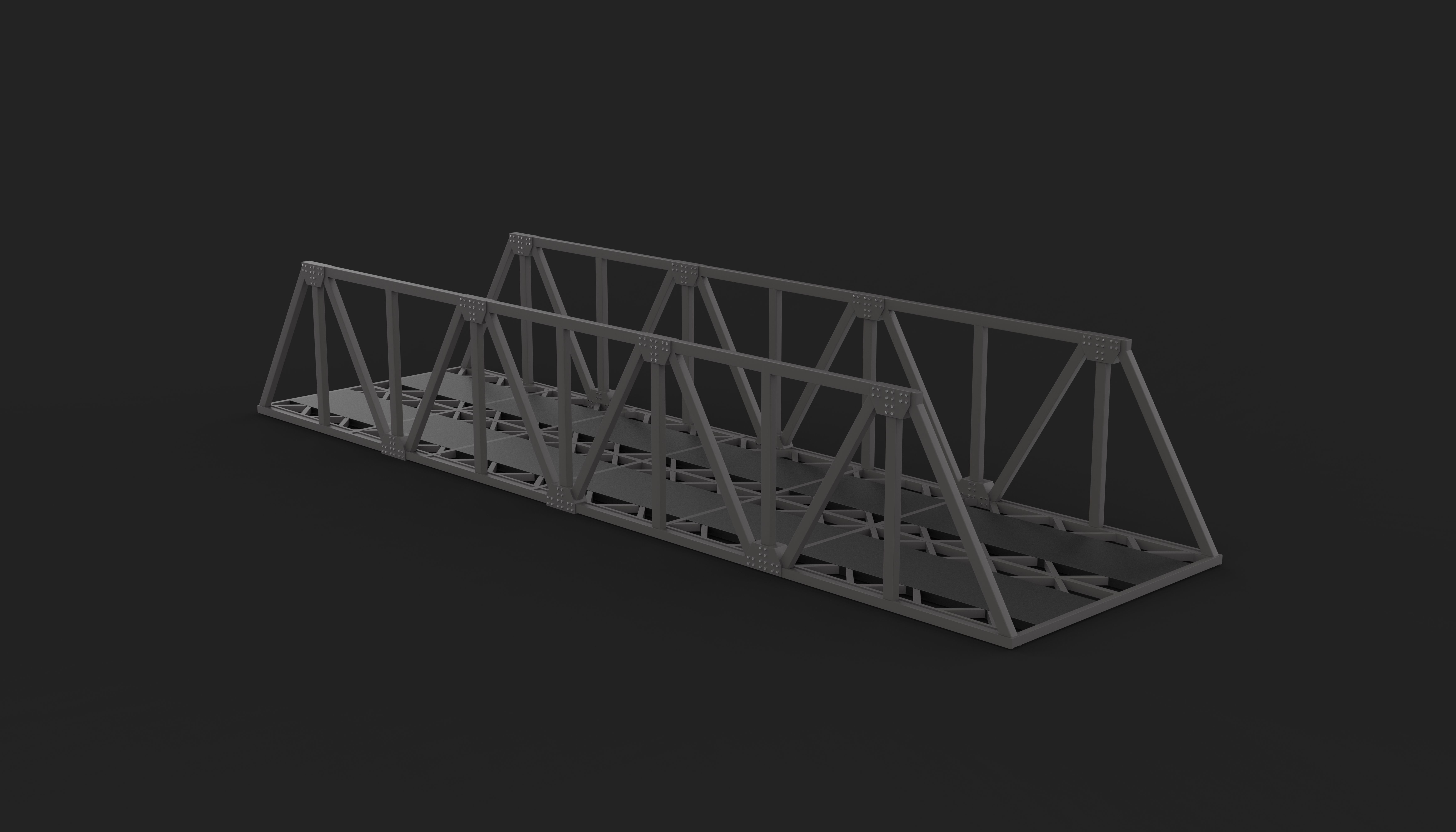 Double Track Bridge 3D model_7