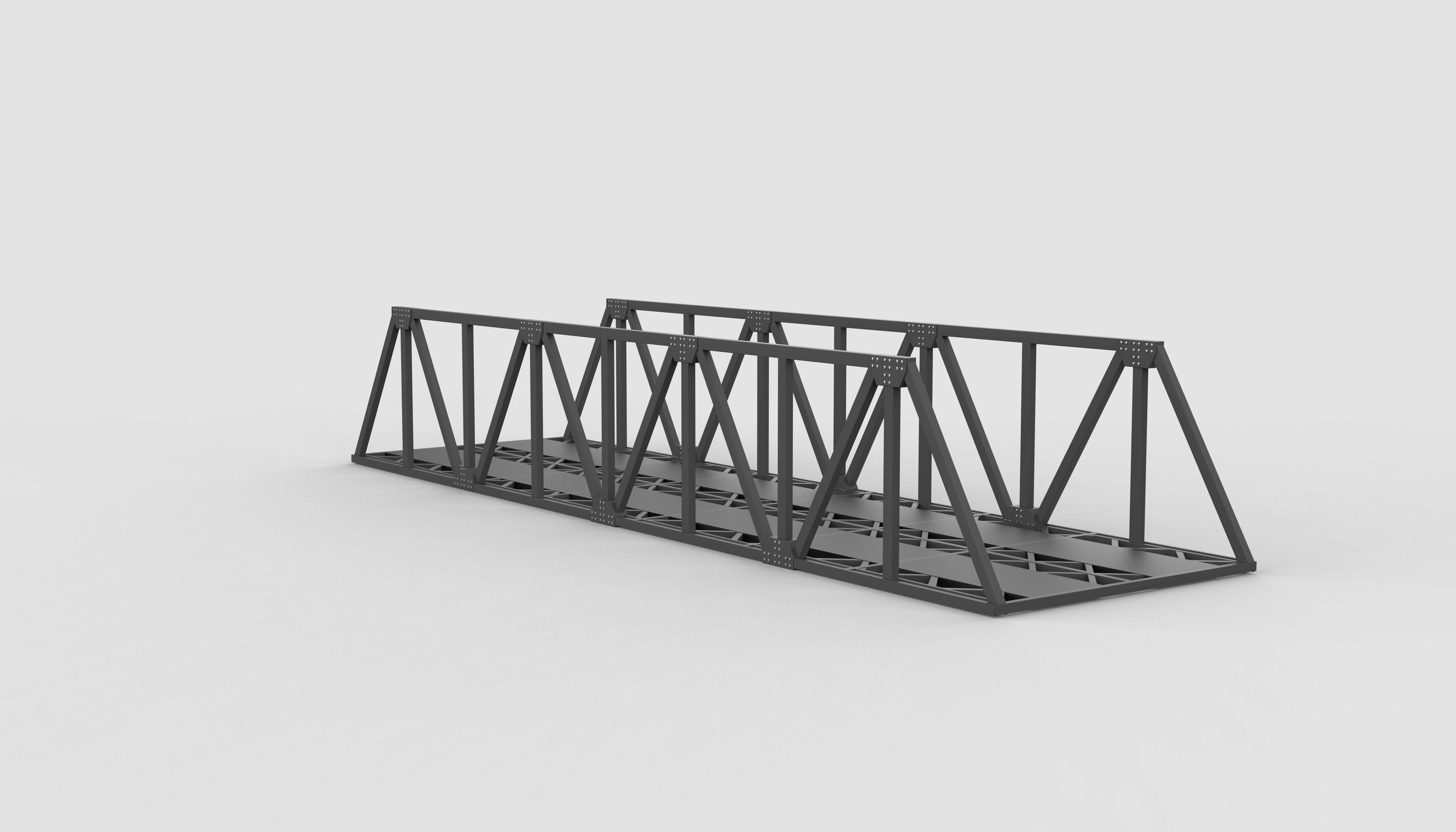 Double Track Bridge 3D model_3