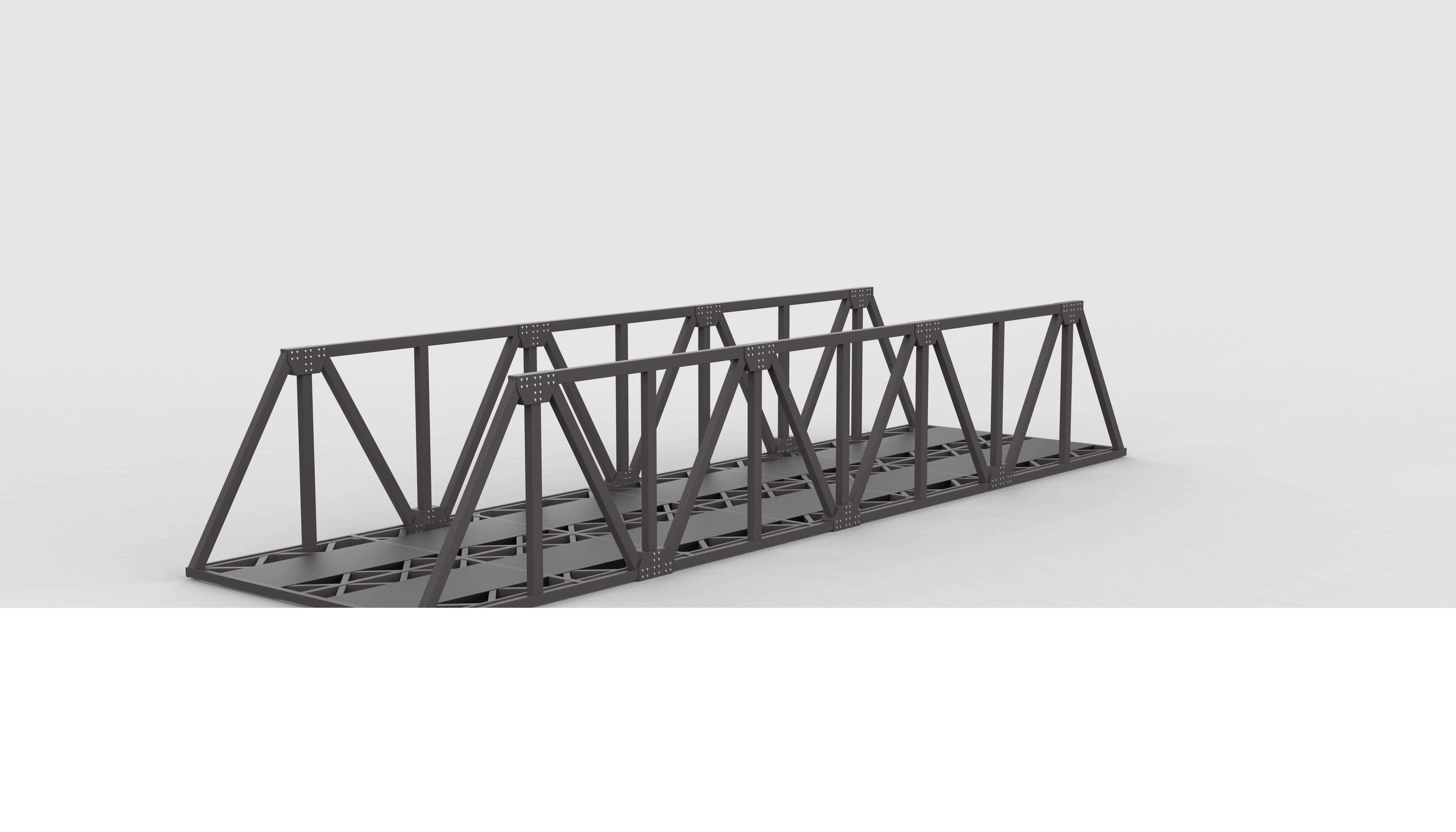 Double Track Bridge 3D model_2