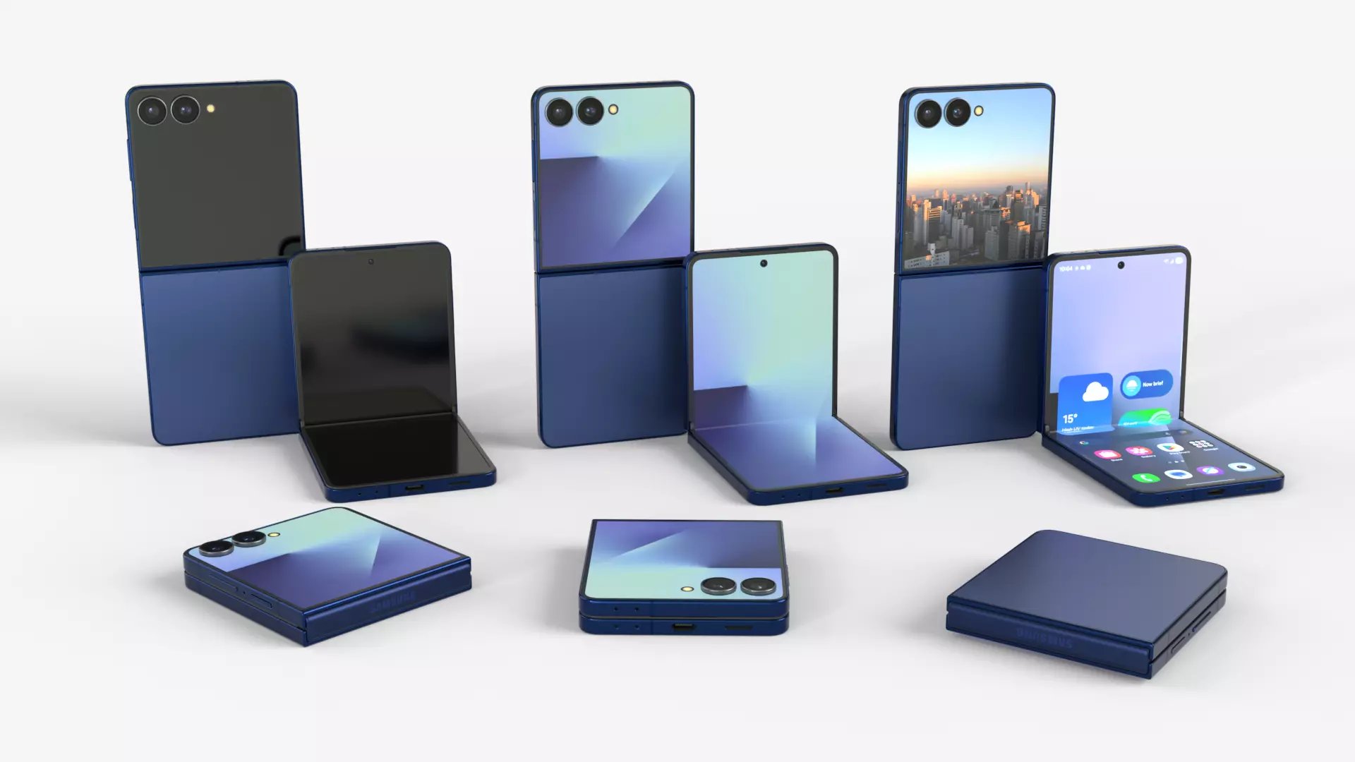 Samsung Galaxy Z Flip 7 Blue Shadow 3D model_0