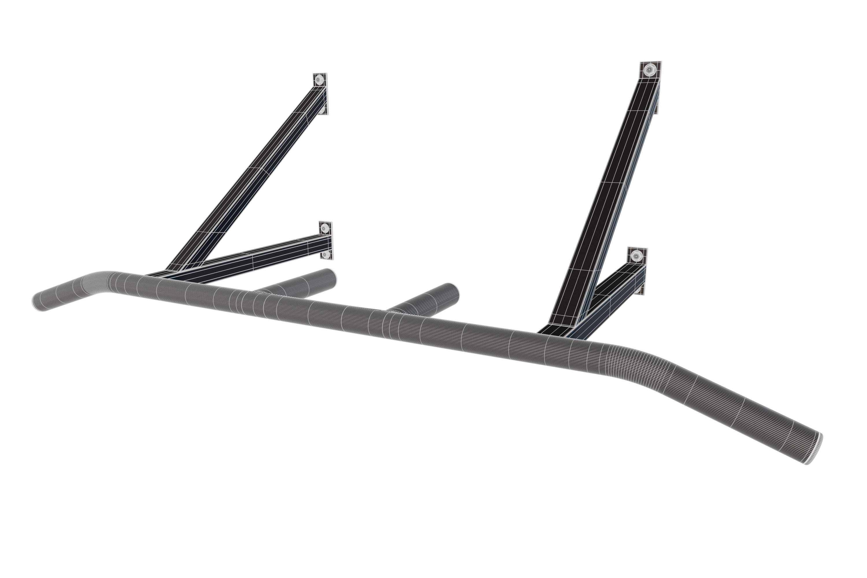 Wall Mounted Pull Up Bar 3D model_2