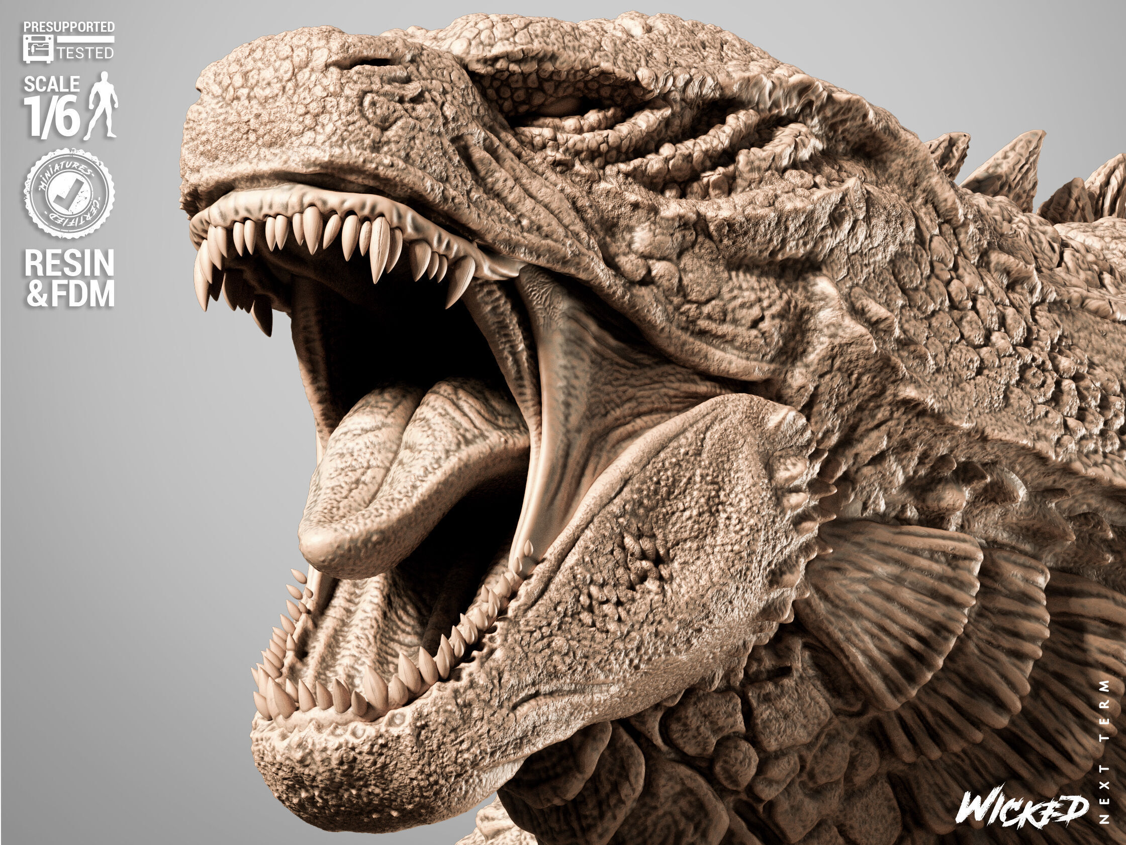 Wicked Movies Godzilla Sculpture 3D print model_5