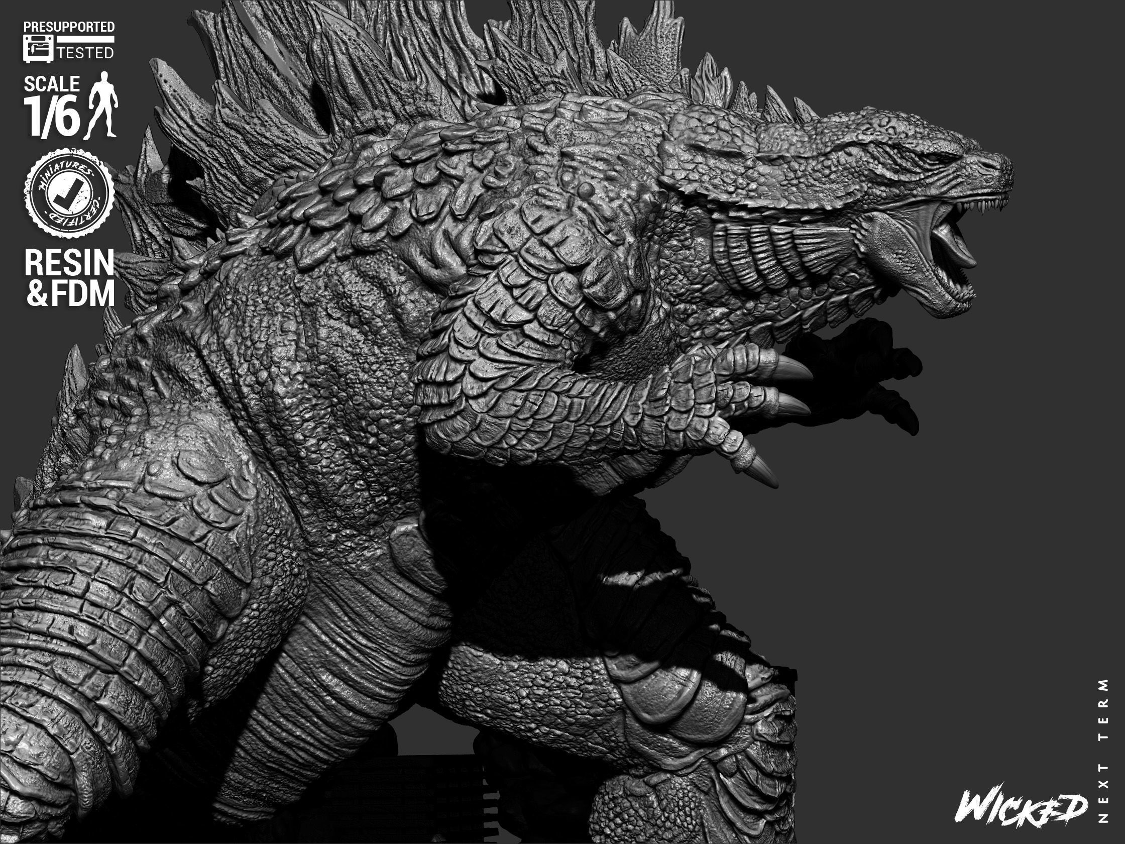 Wicked Movies Godzilla Sculpture 3D print model_16