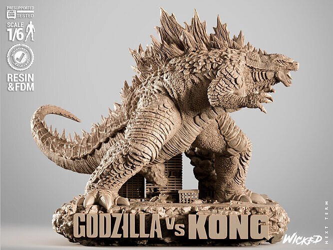 Wicked Movies Godzilla Sculpture 3D print model