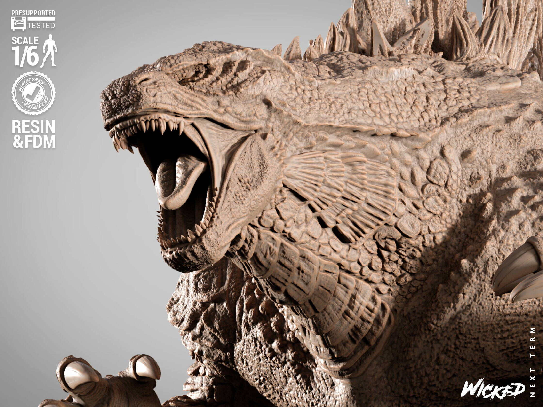 Wicked Movies Godzilla Sculpture 3D print model_12