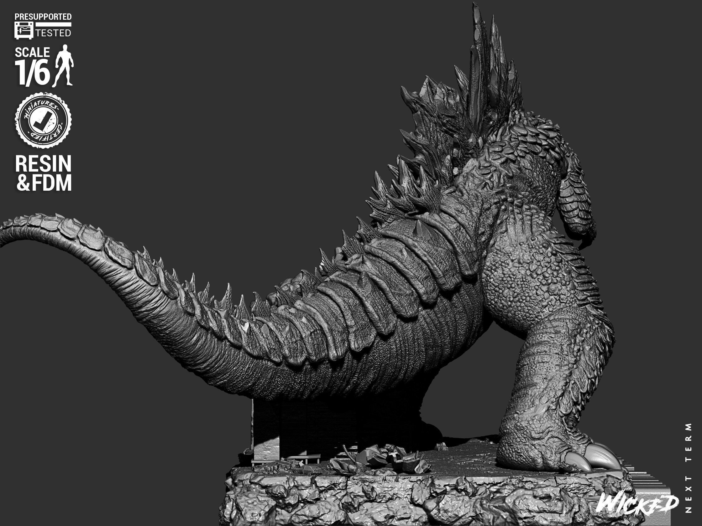 Wicked Movies Godzilla Sculpture 3D print model_37