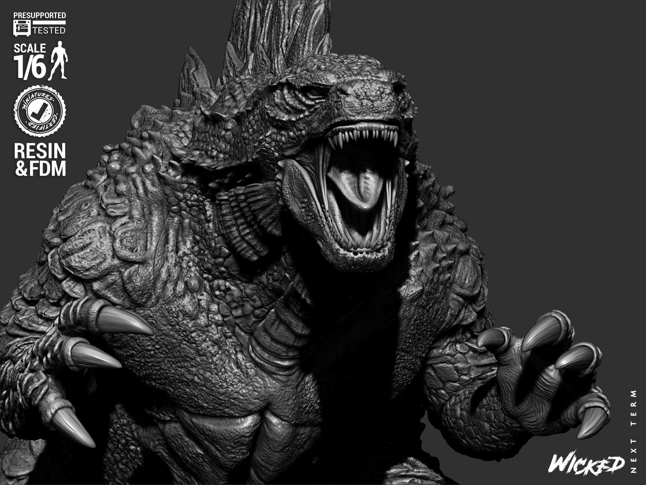 Wicked Movies Godzilla Sculpture 3D print model_20