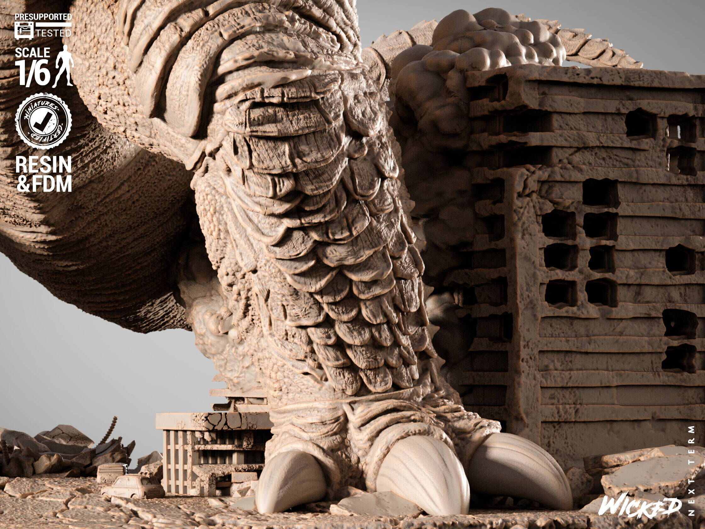 Wicked Movies Godzilla Sculpture 3D print model_11