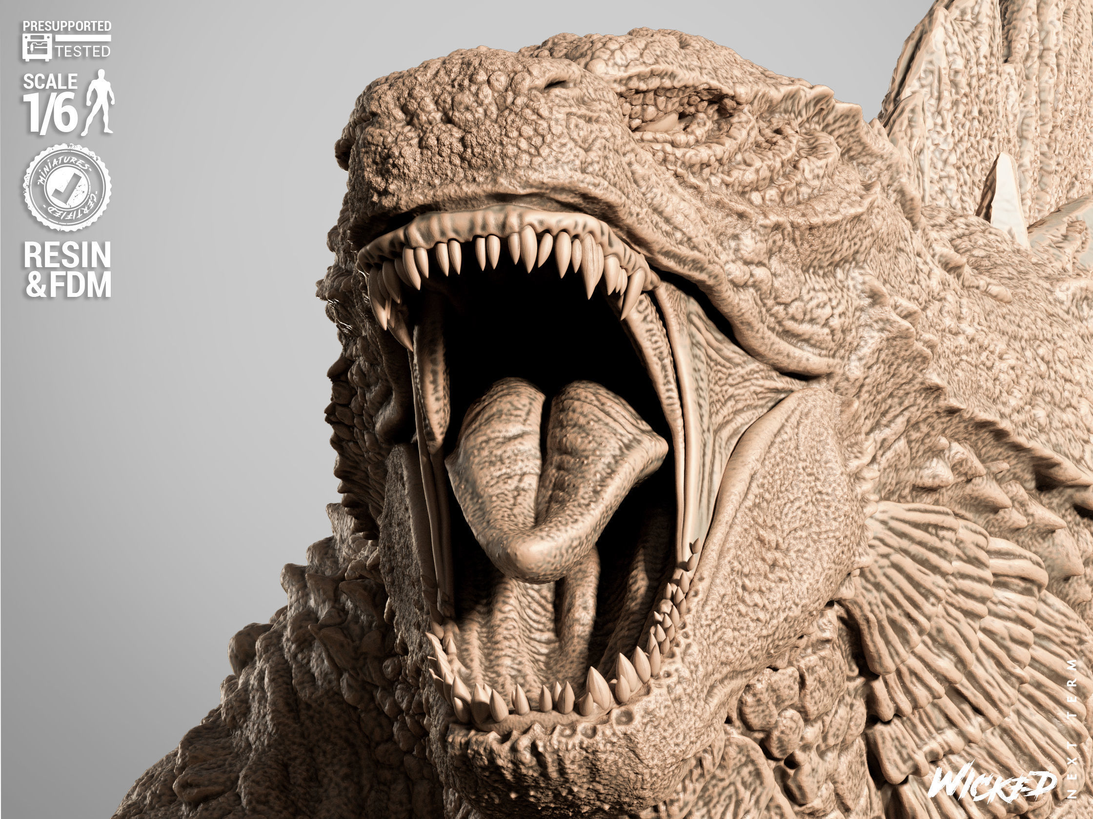 Wicked Movies Godzilla Sculpture 3D print model_4