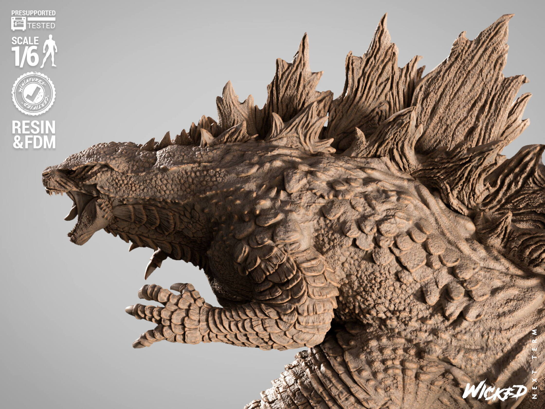 Wicked Movies Godzilla Sculpture 3D print model_13