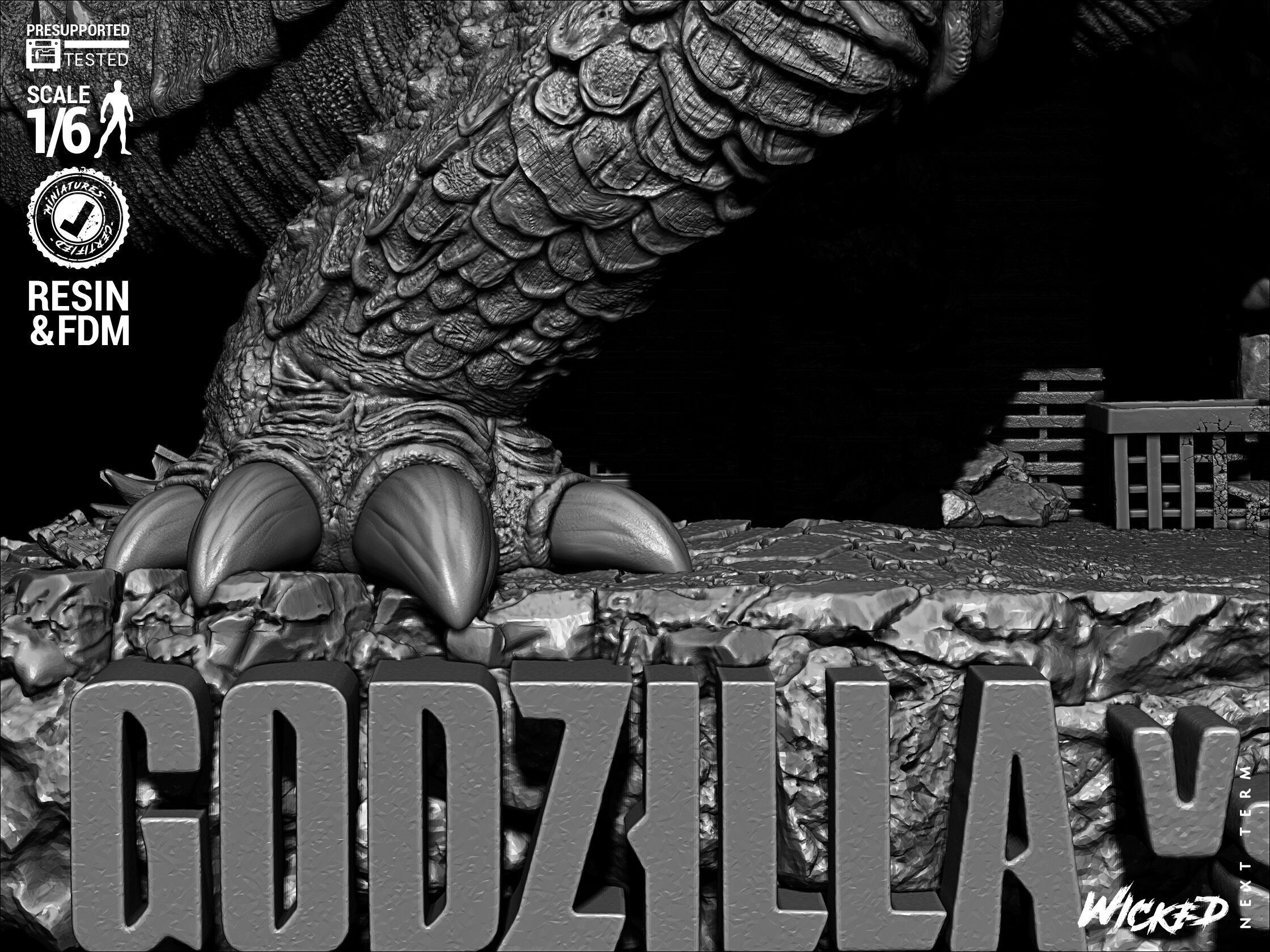 Wicked Movies Godzilla Sculpture 3D print model_29