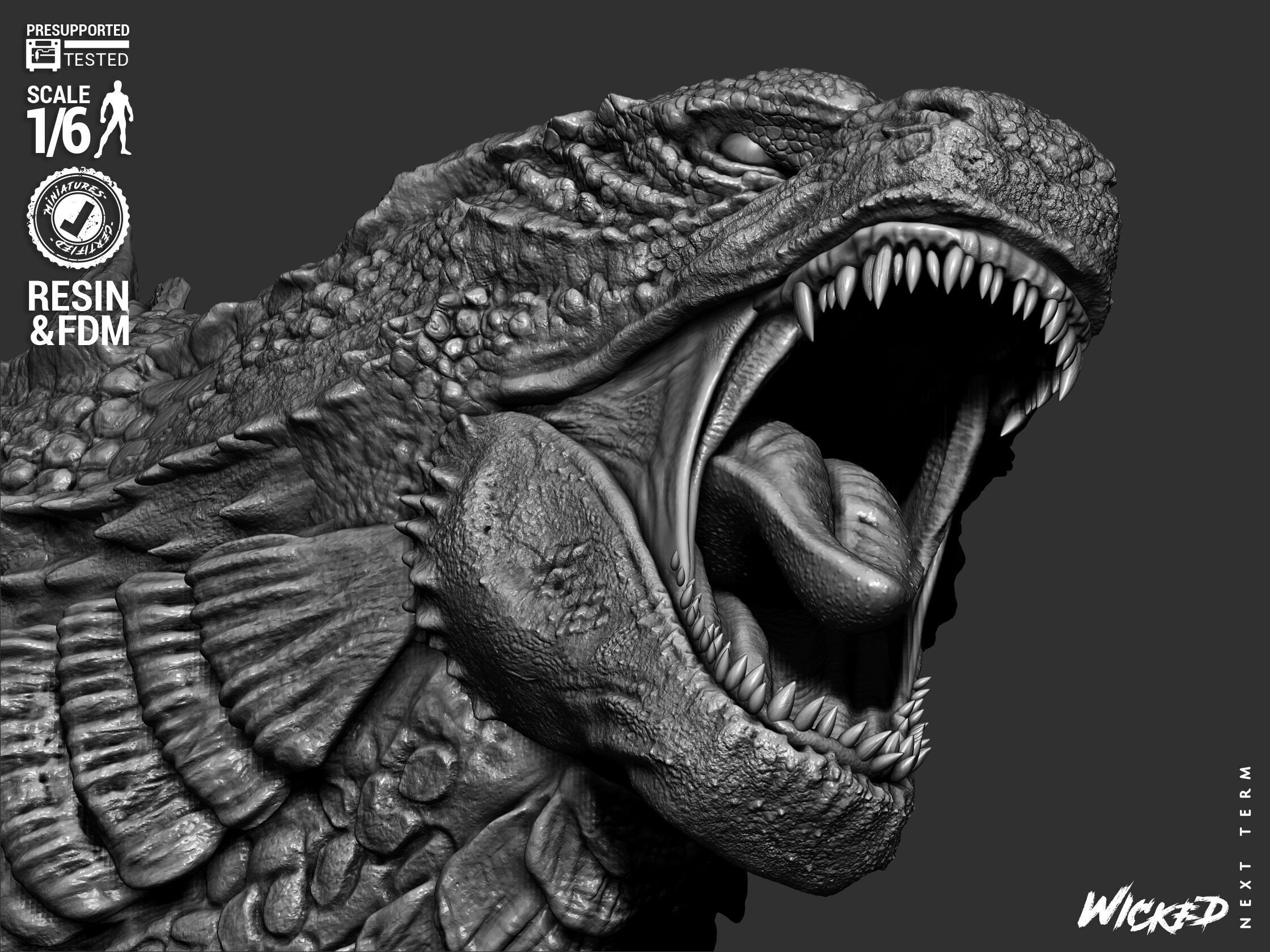 Wicked Movies Godzilla Sculpture 3D print model_33