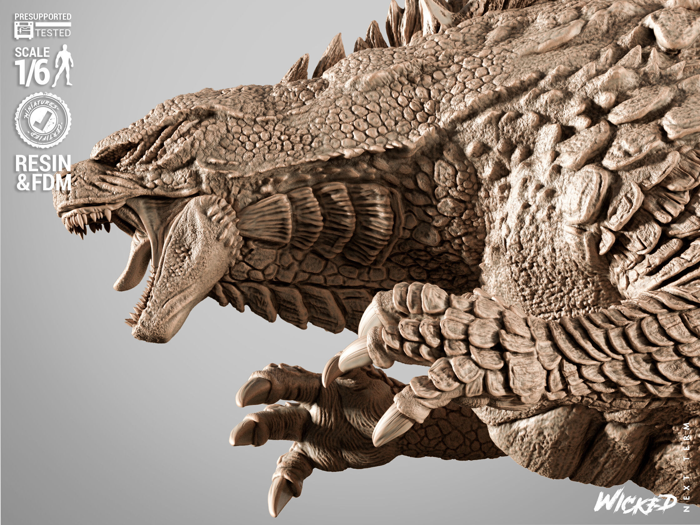 Wicked Movies Godzilla Sculpture 3D print model_6