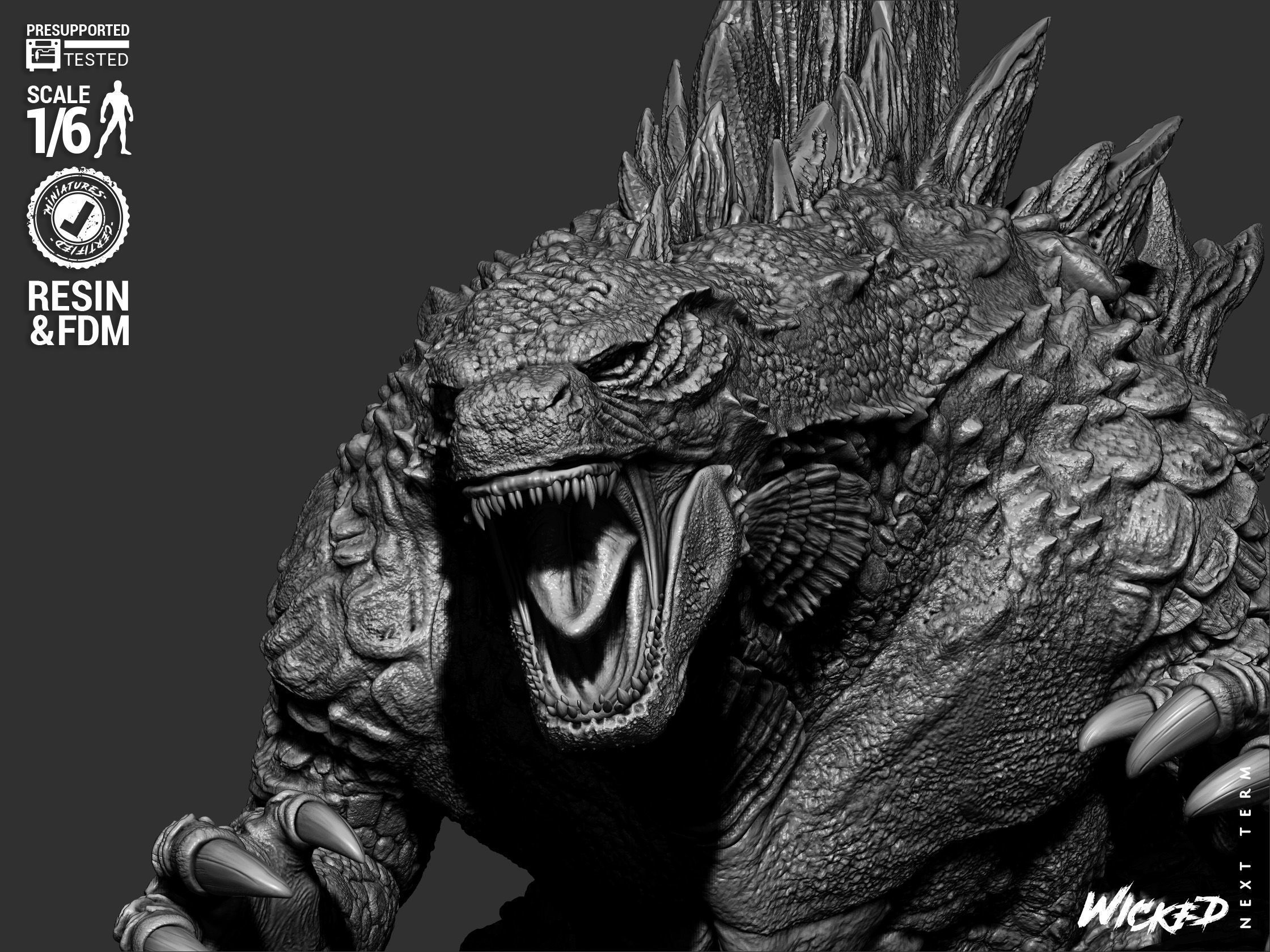Wicked Movies Godzilla Sculpture 3D print model_22