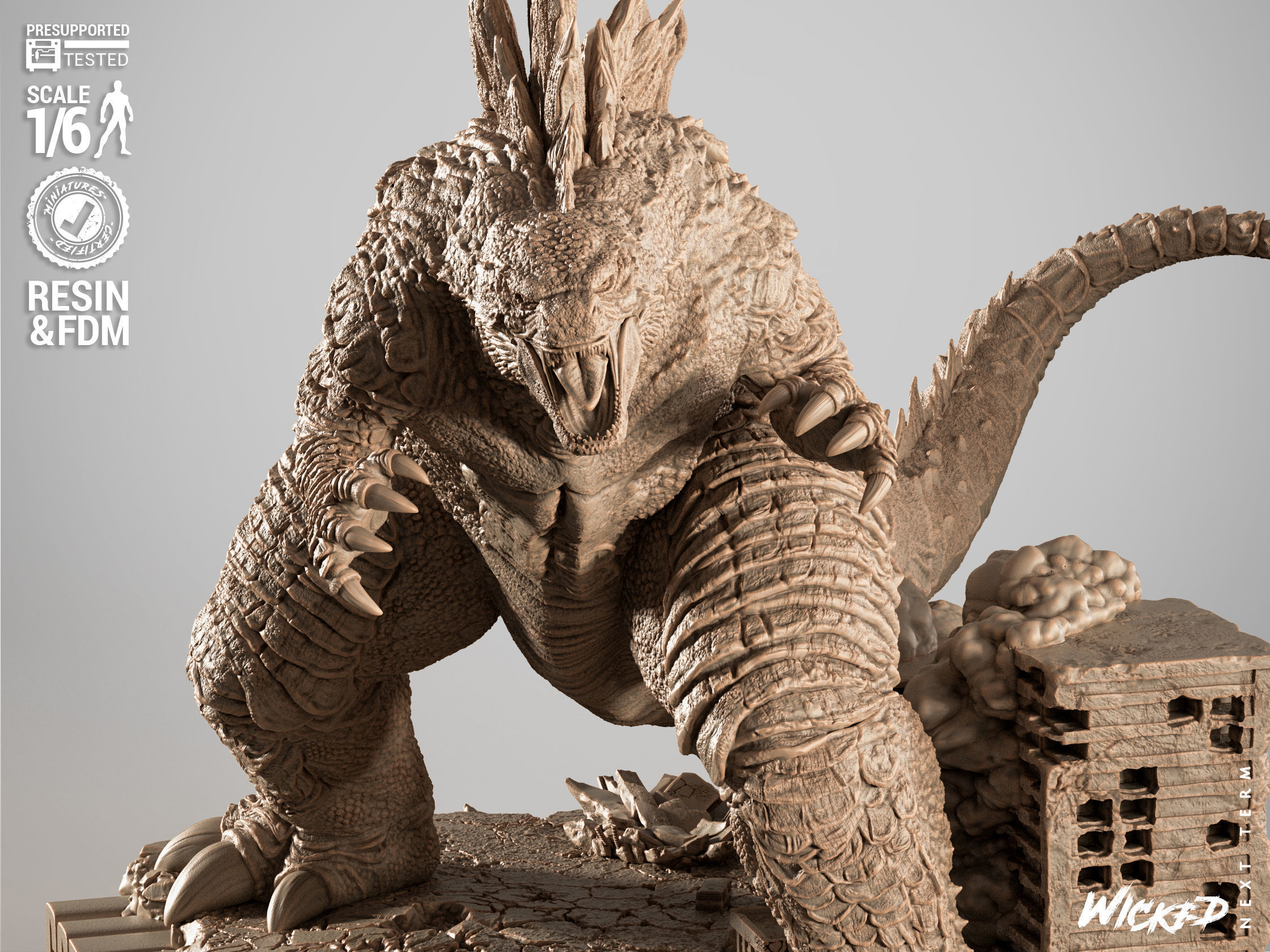 Wicked Movies Godzilla Sculpture 3D print model_1
