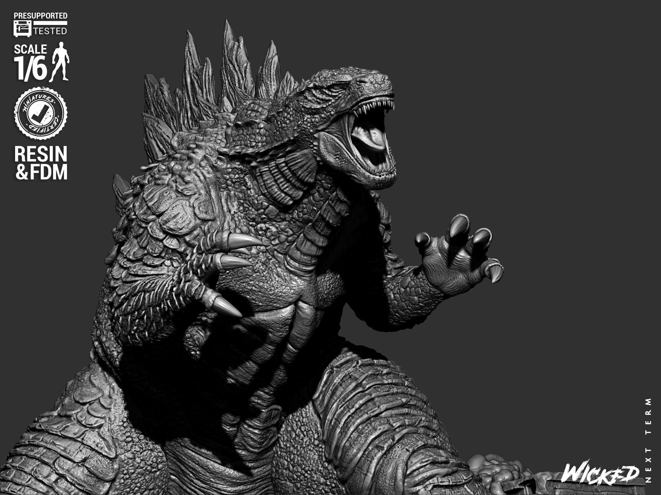 Wicked Movies Godzilla Sculpture 3D print model_35
