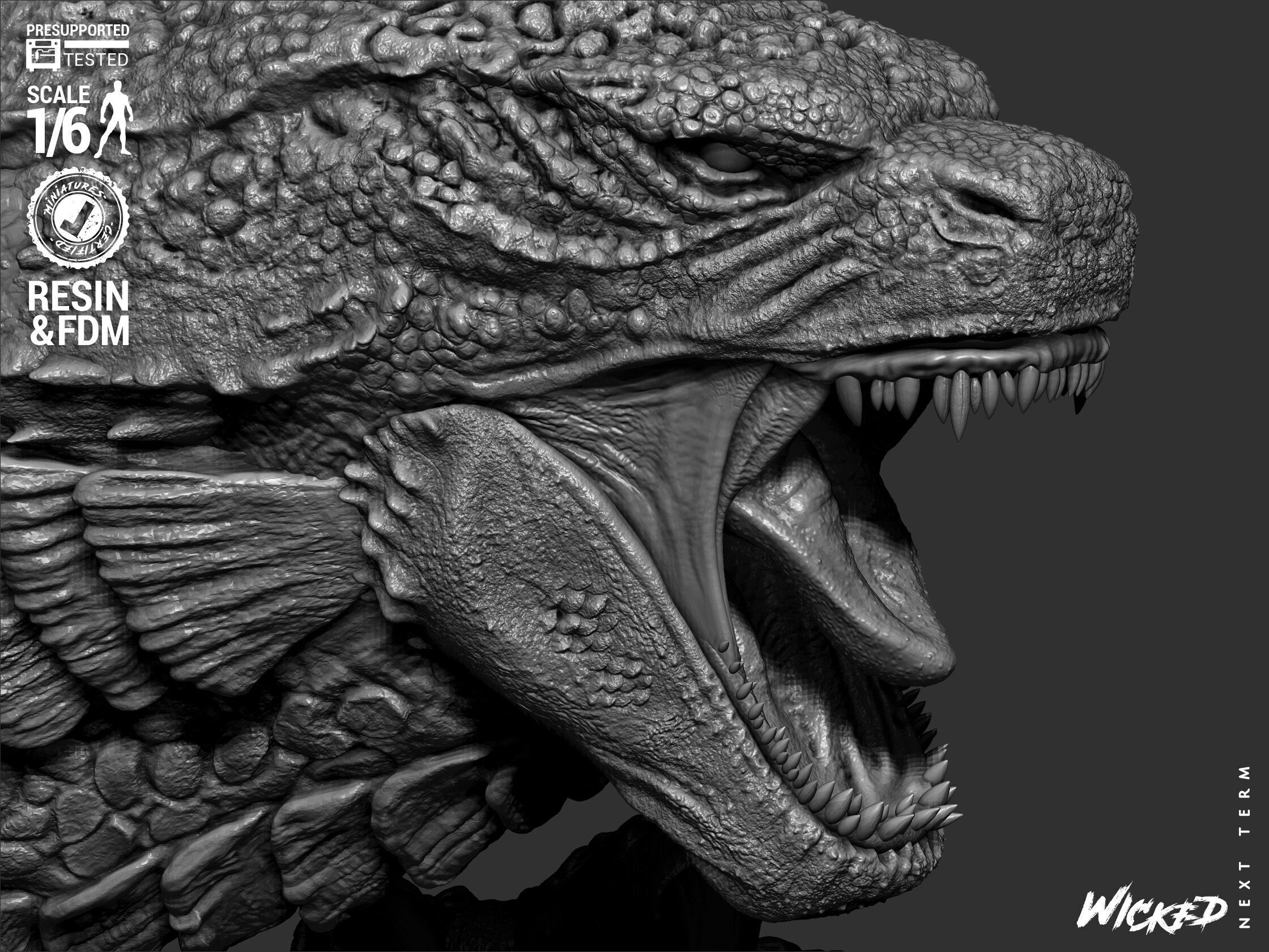 Wicked Movies Godzilla Sculpture 3D print model_31
