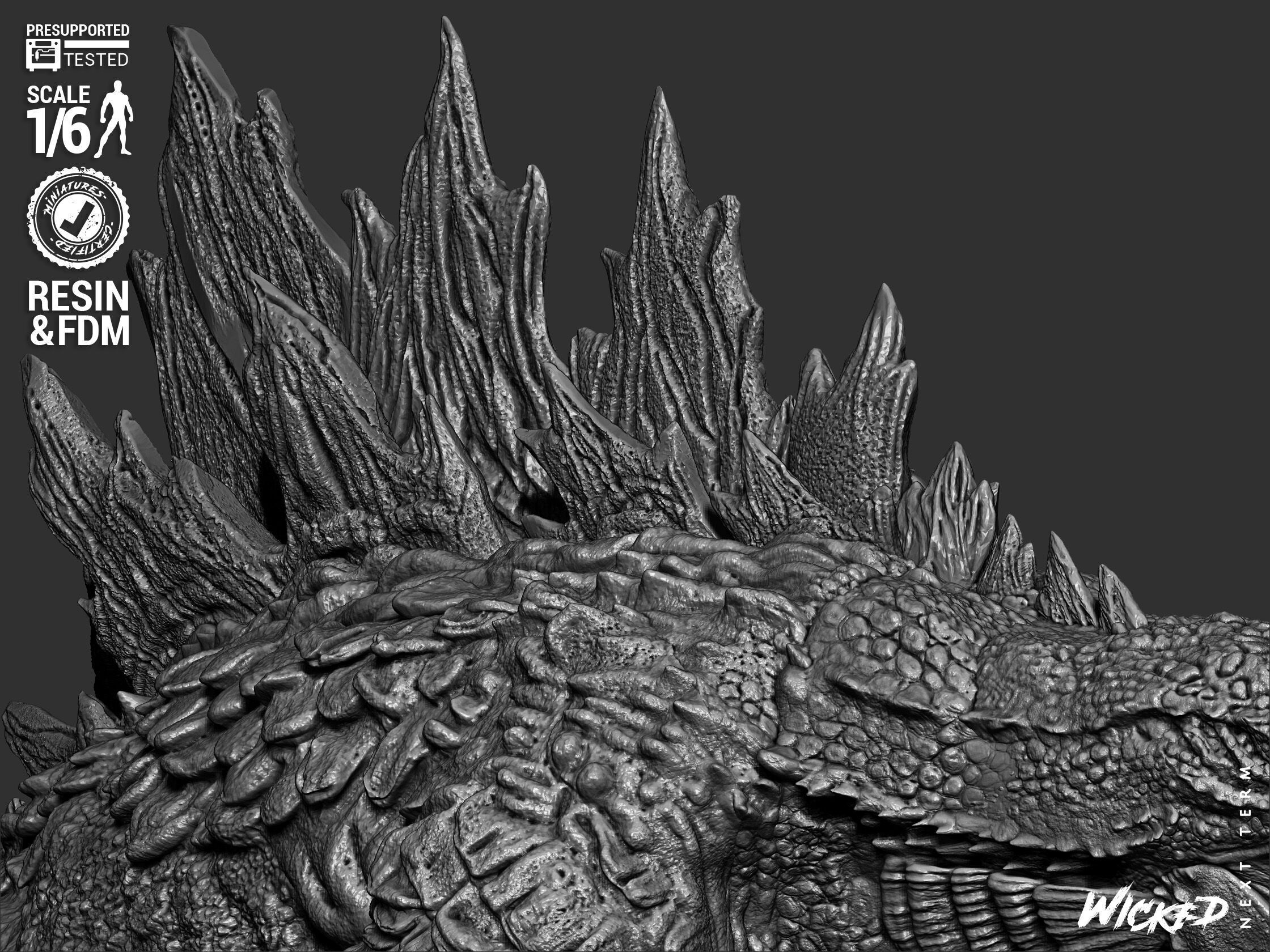 Wicked Movies Godzilla Sculpture 3D print model_21