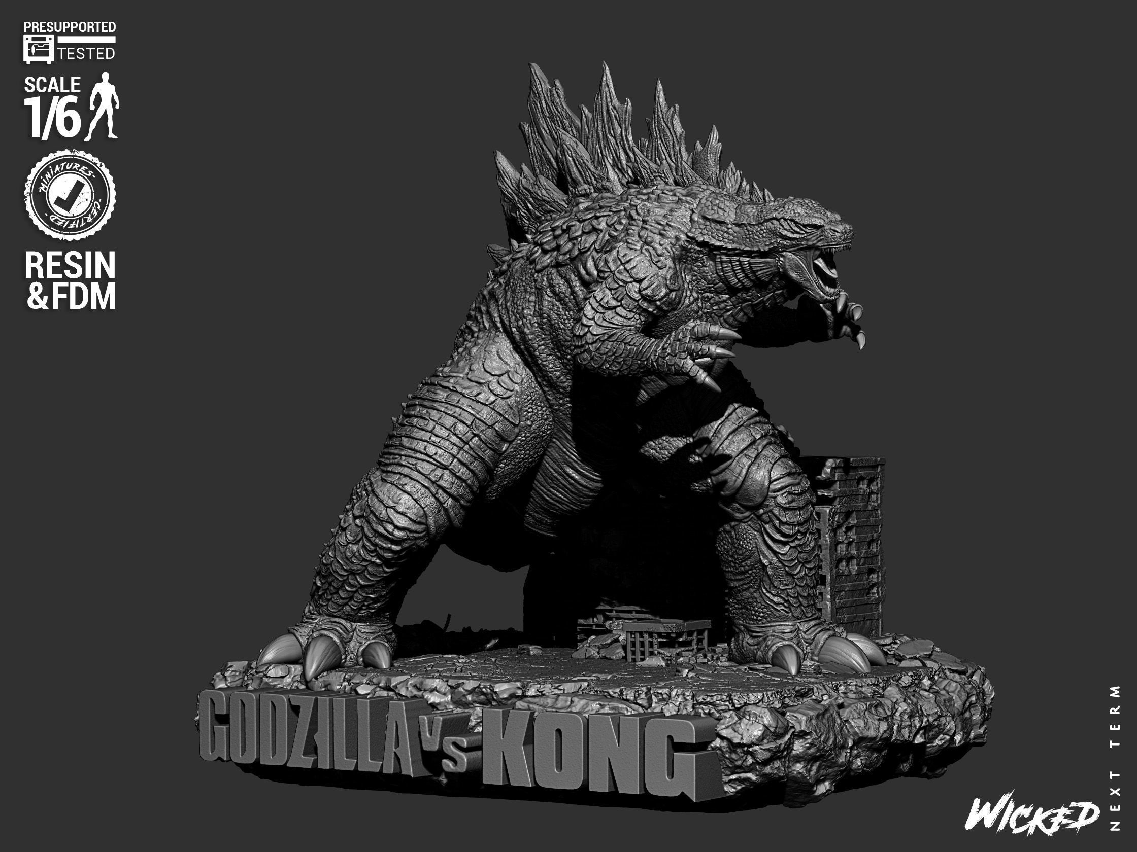 Wicked Movies Godzilla Sculpture 3D print model_38
