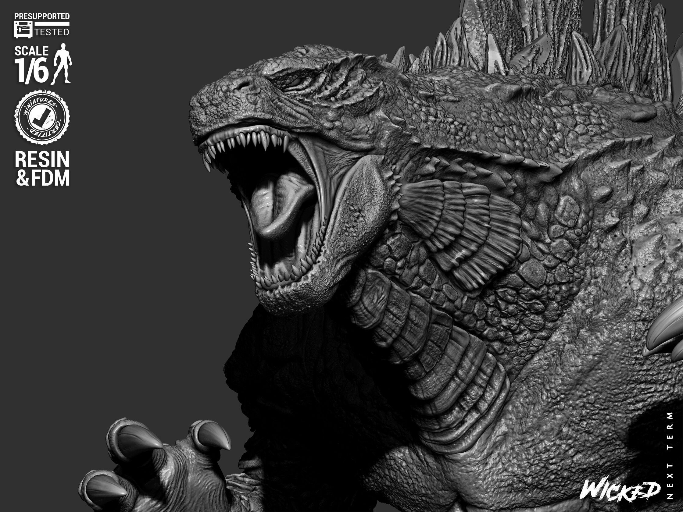 Wicked Movies Godzilla Sculpture 3D print model_30