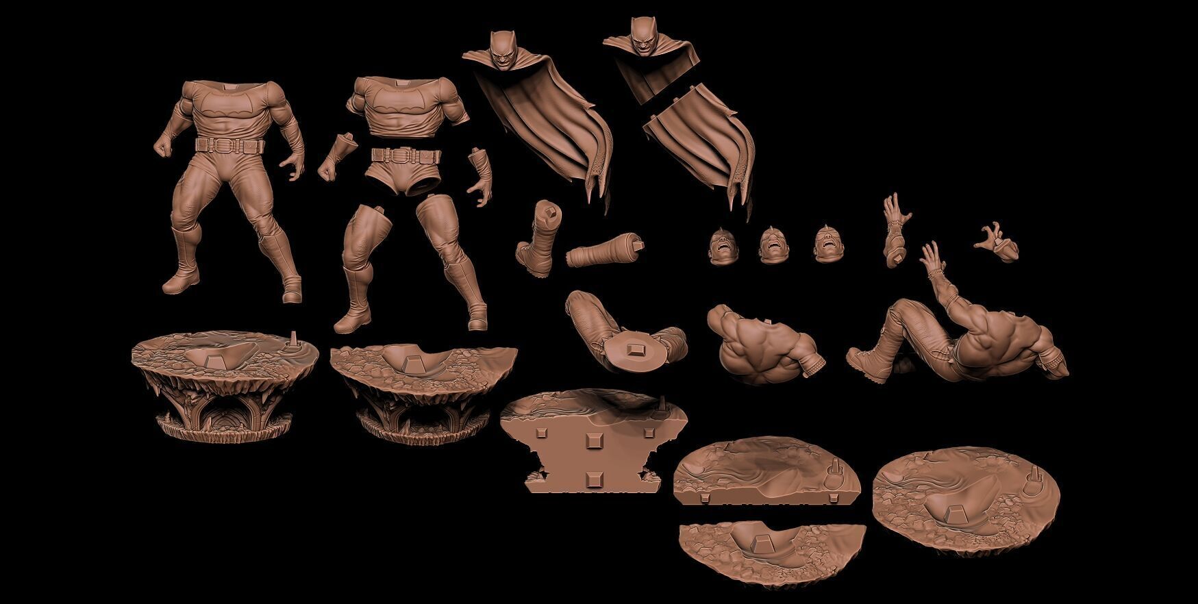 Fan Art - Batman the Dark Knight vs Mutant Leader - Statue 3D print model_3