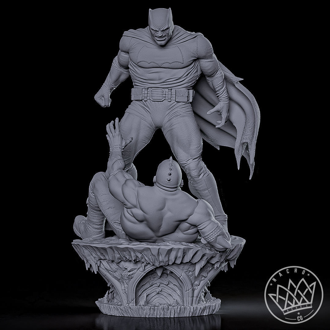 Fan Art - Batman the Dark Knight vs Mutant Leader - Statue 3D print model_4