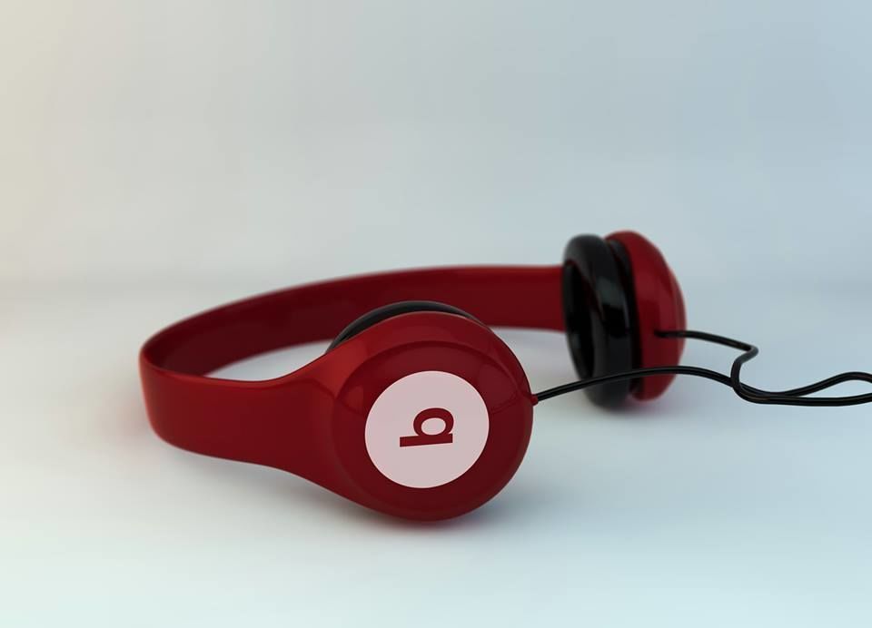 Headphones beats Low-poly 3D model_1