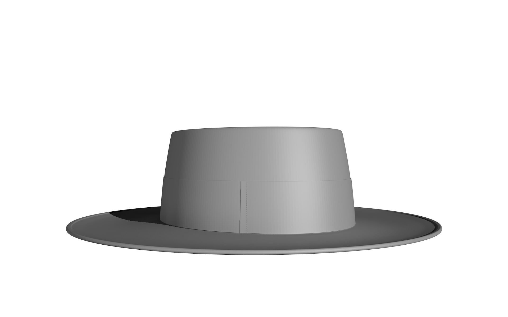 sombrero de ala ancha  3D print model_10