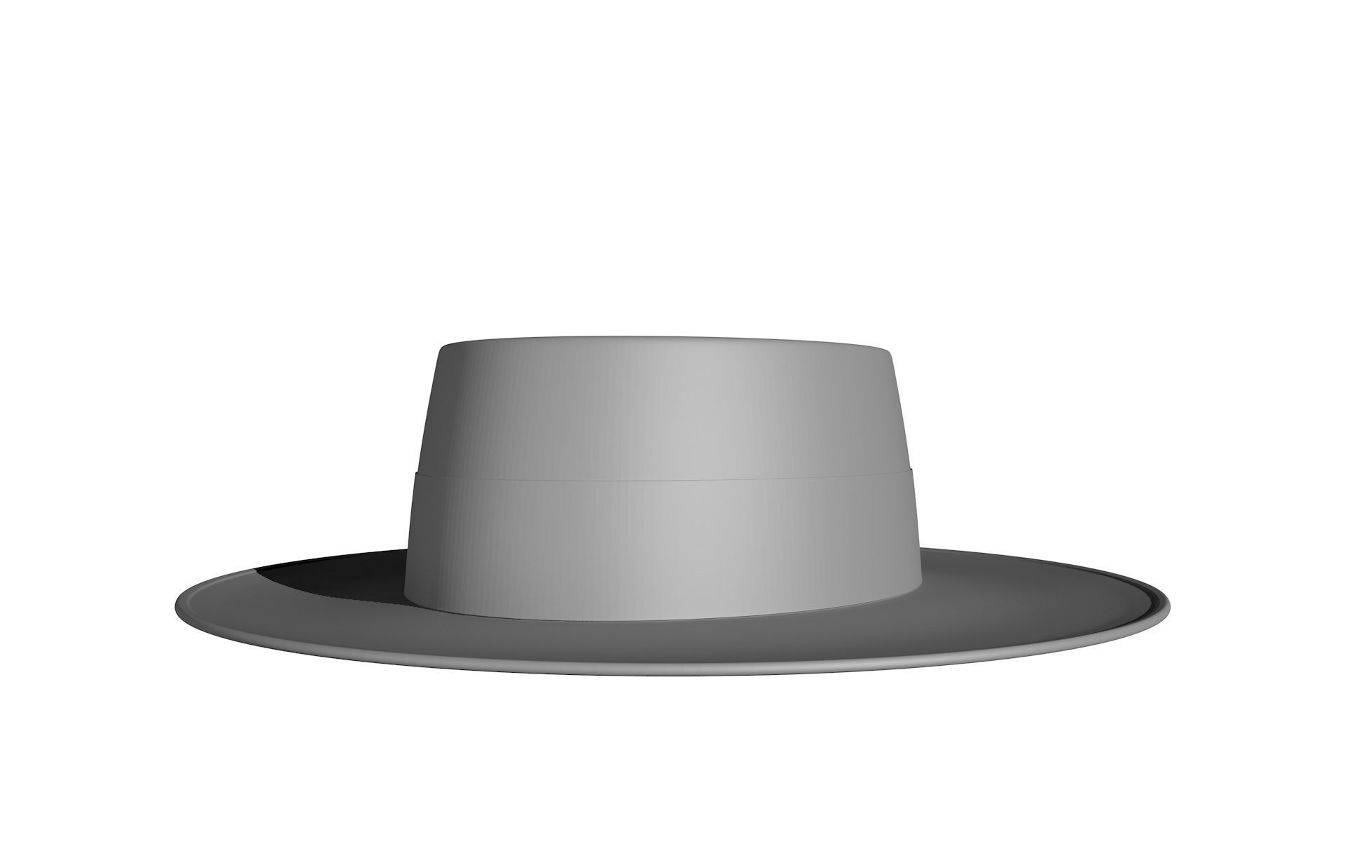 sombrero de ala ancha  3D print model_7