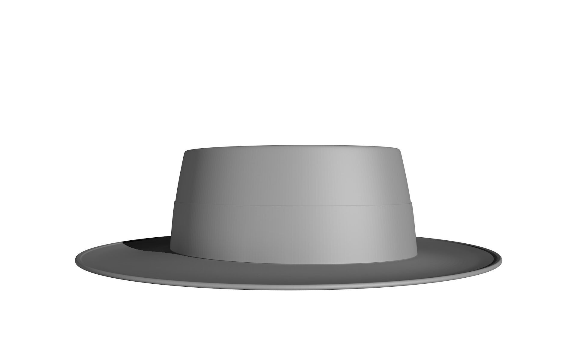 sombrero de ala ancha  3D print model_4