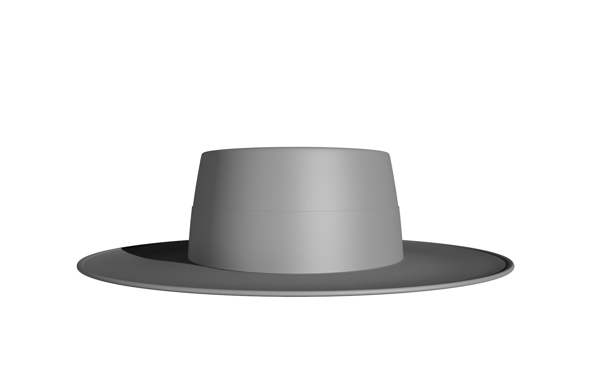 sombrero de ala ancha  3D print model_6