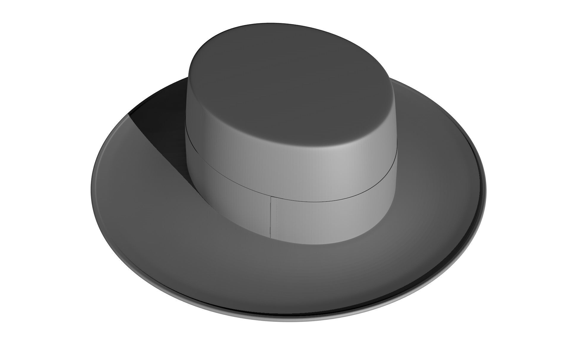 sombrero de ala ancha  3D print model_11