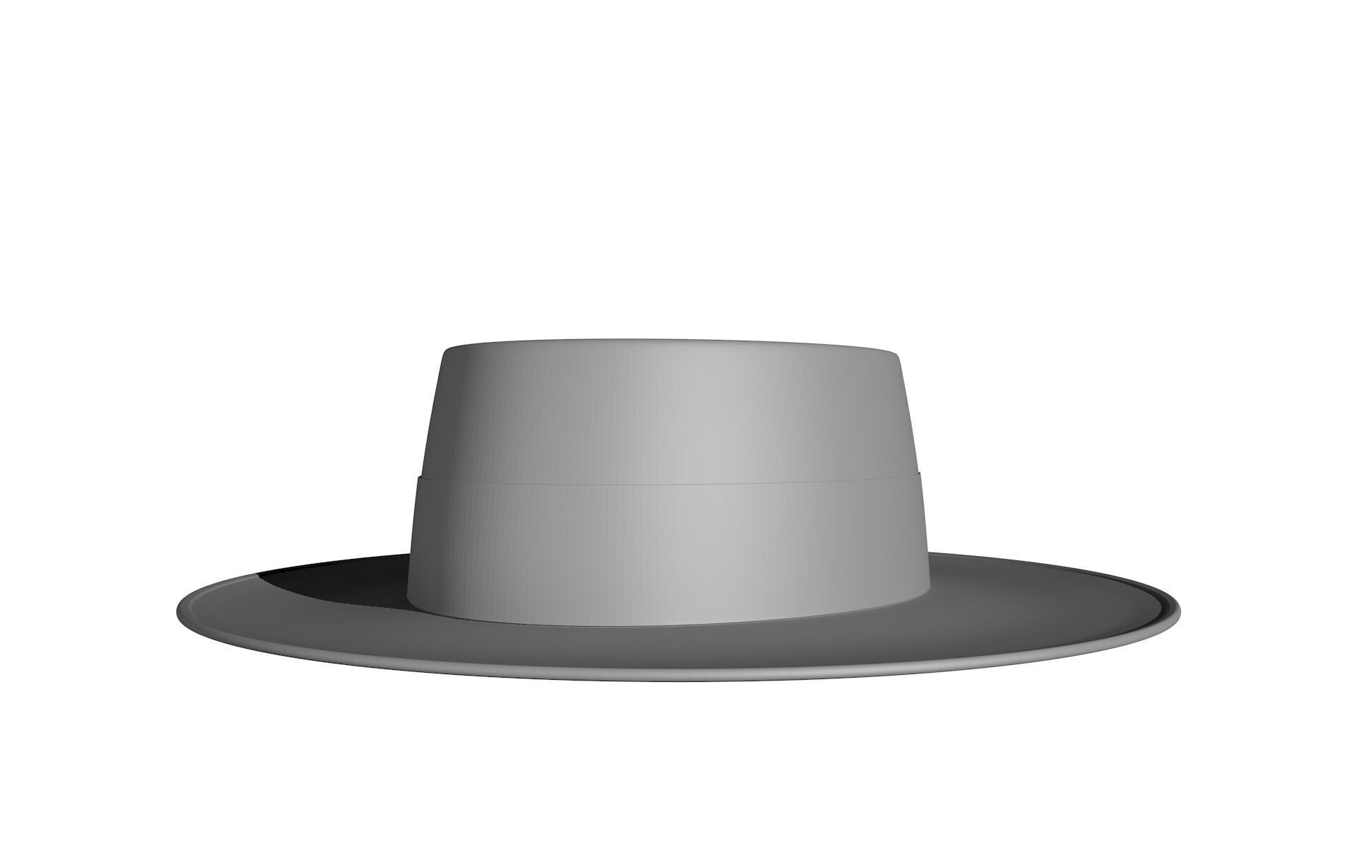sombrero de ala ancha  3D print model_1