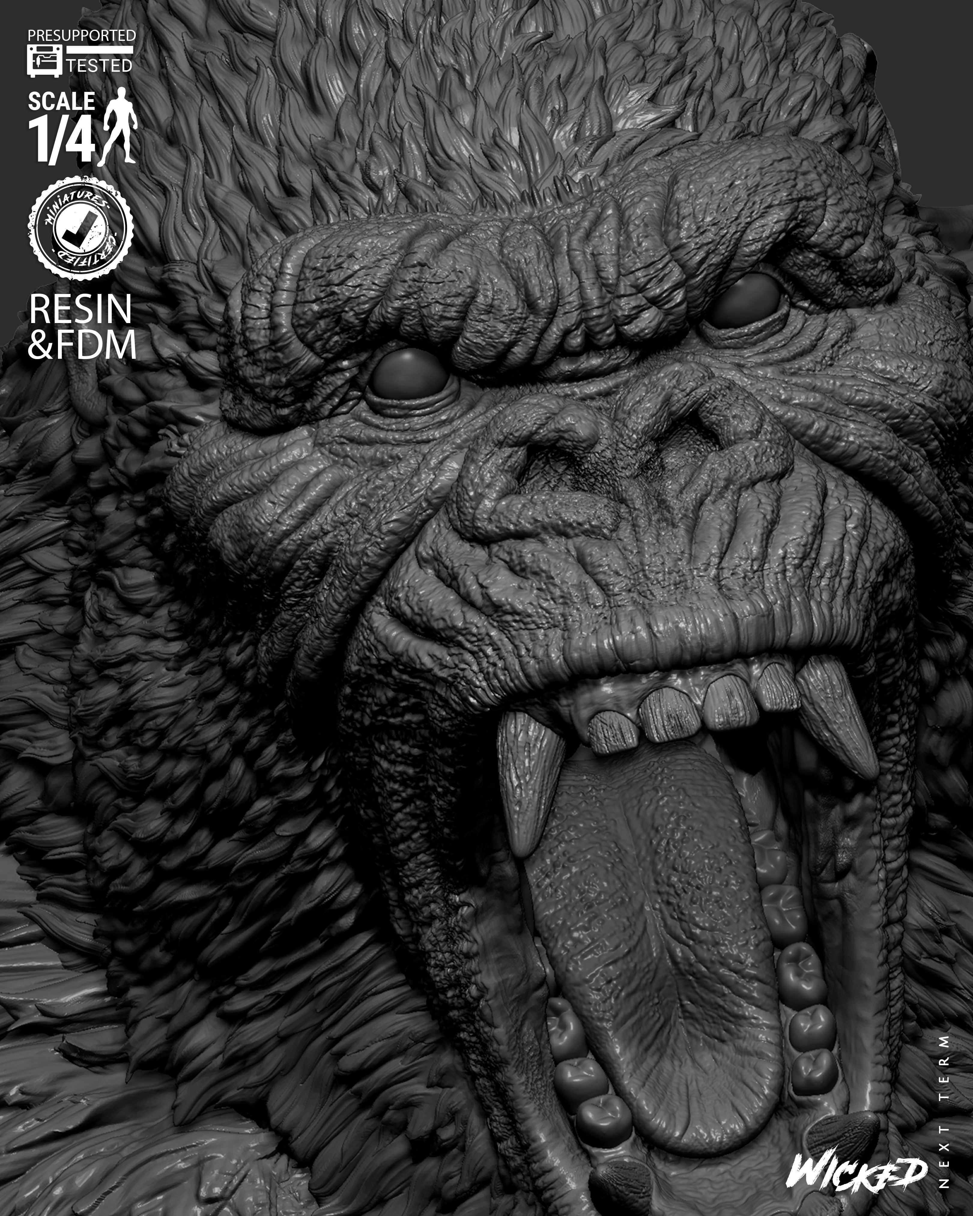 Wicked Movies Kong Portrait Bust 3D print model_28