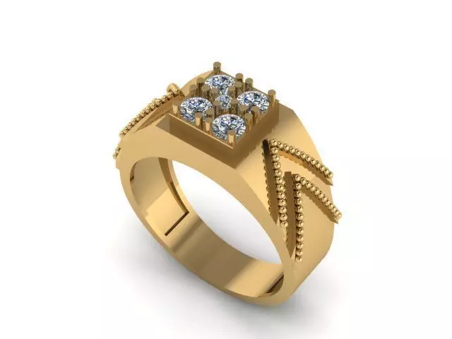 Man Diamond Ring 3D print model_0