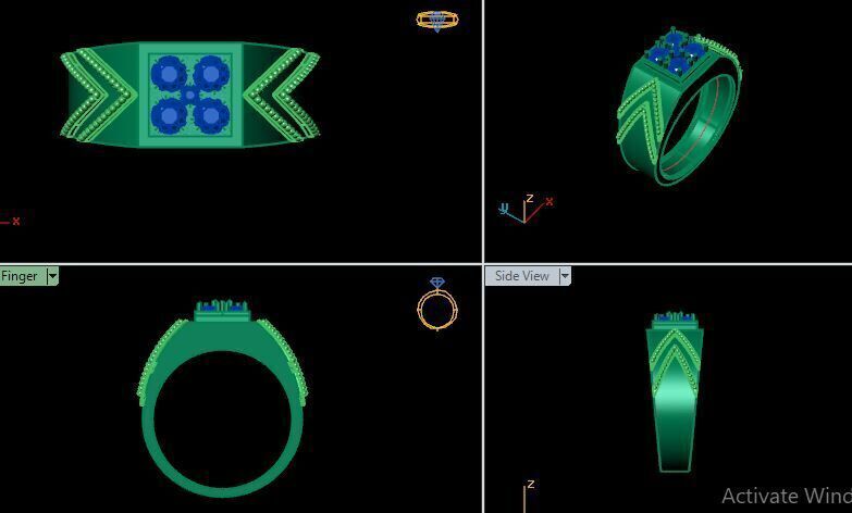 Man Diamond Ring 3D print model_13