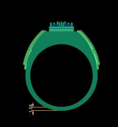 Man Diamond Ring 3D print model_15