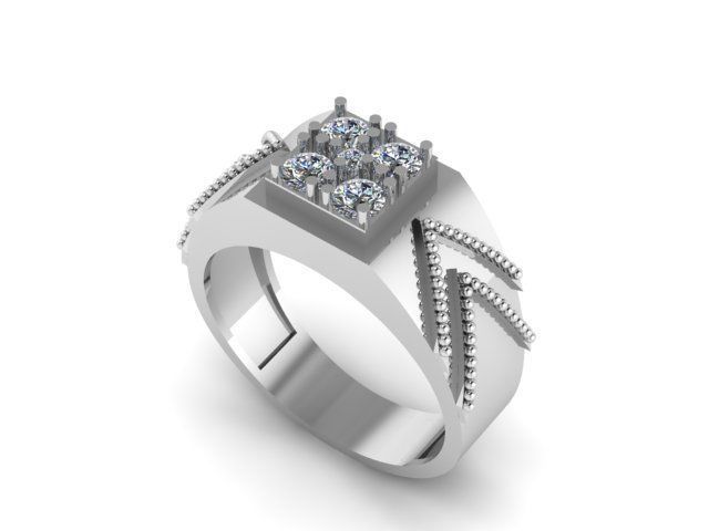 Man Diamond Ring 3D print model_1