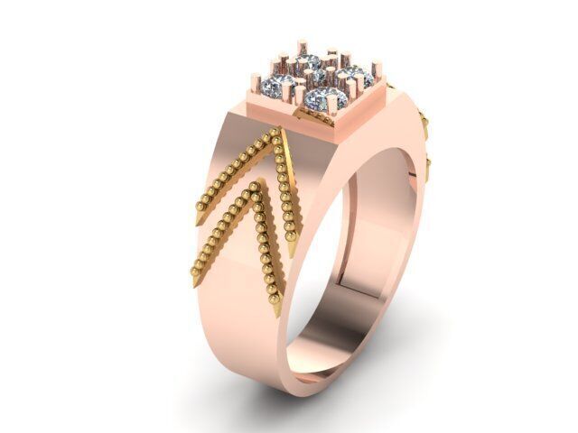 Man Diamond Ring 3D print model_7