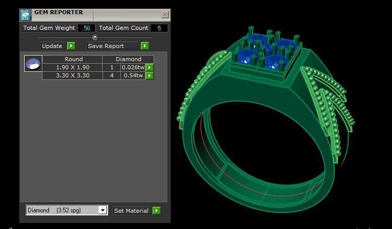 Man Diamond Ring 3D print model_17