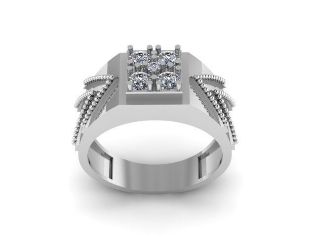 Man Diamond Ring 3D print model_4